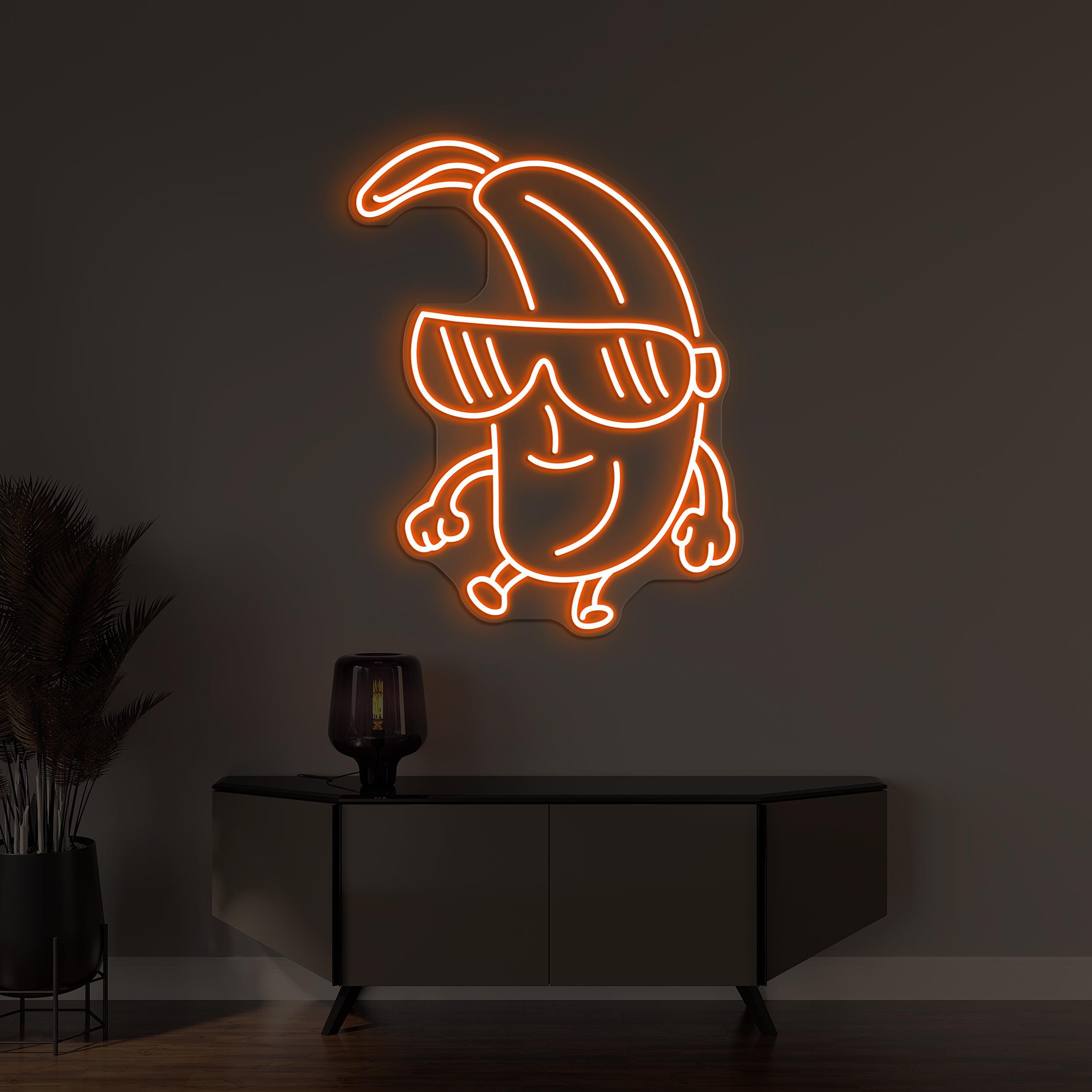 Banana With Sunglasses Neon Sign, Banana With Sunglasses LED Light, Custom Neon Sign, Fruit Shop Light, Cool Banana Wall Decor, Kid Room Art