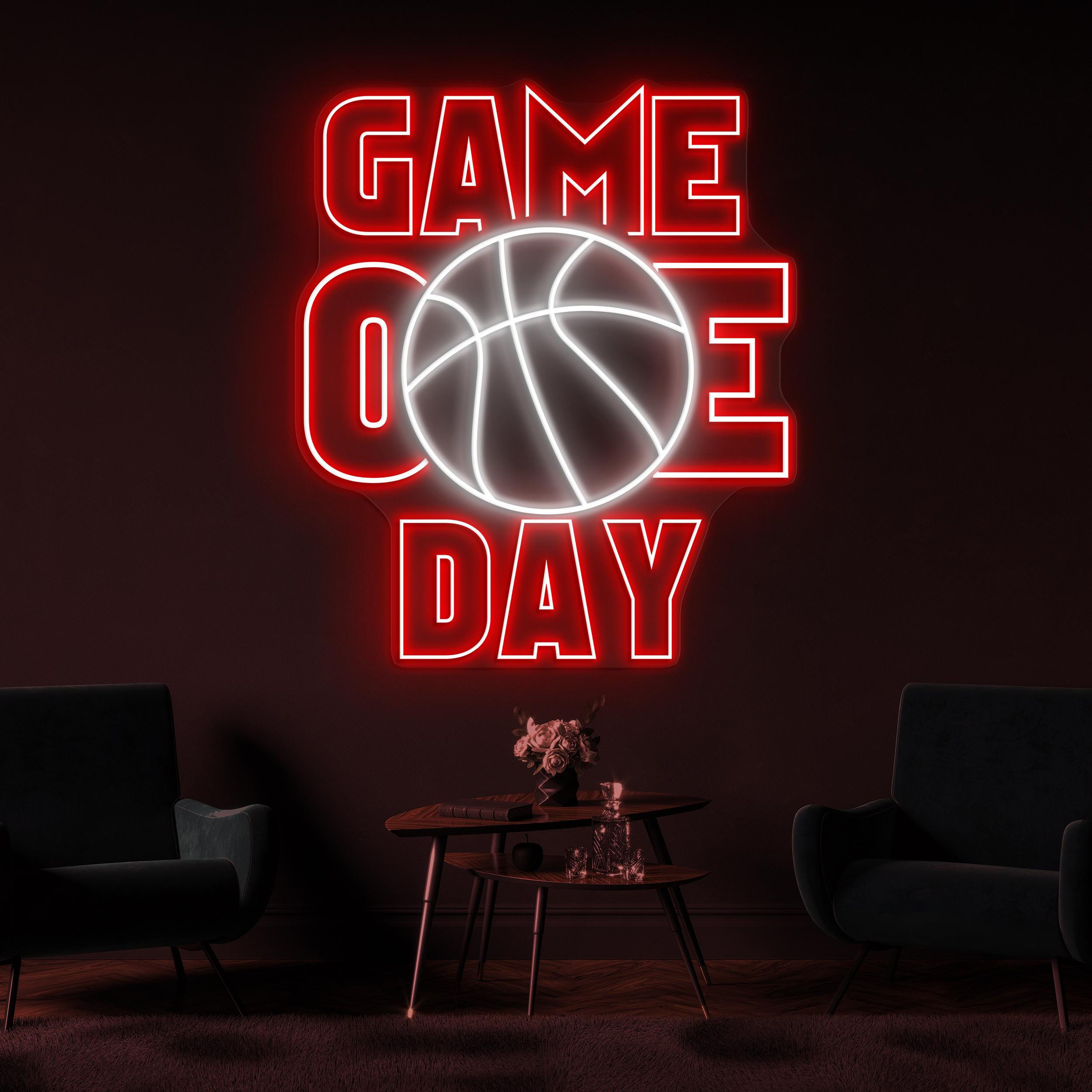 Game Day Neon Sign, Game Day LED Light, Basketball Wall Decor, Basketball Hoops Wall Art, Game Room Neon Light, Sports Shop Wall Decor, Gift