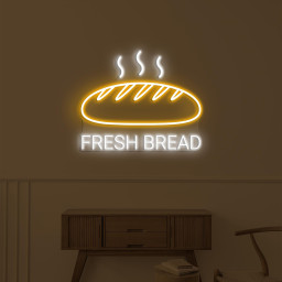 Fresh Bread Neon Sign, Fresh Bread LED Light, Bakery Wall Decor, Warm Bread Neon Light, Fresh Baked Bread Neon Sign, Hot Bread Wall Sign