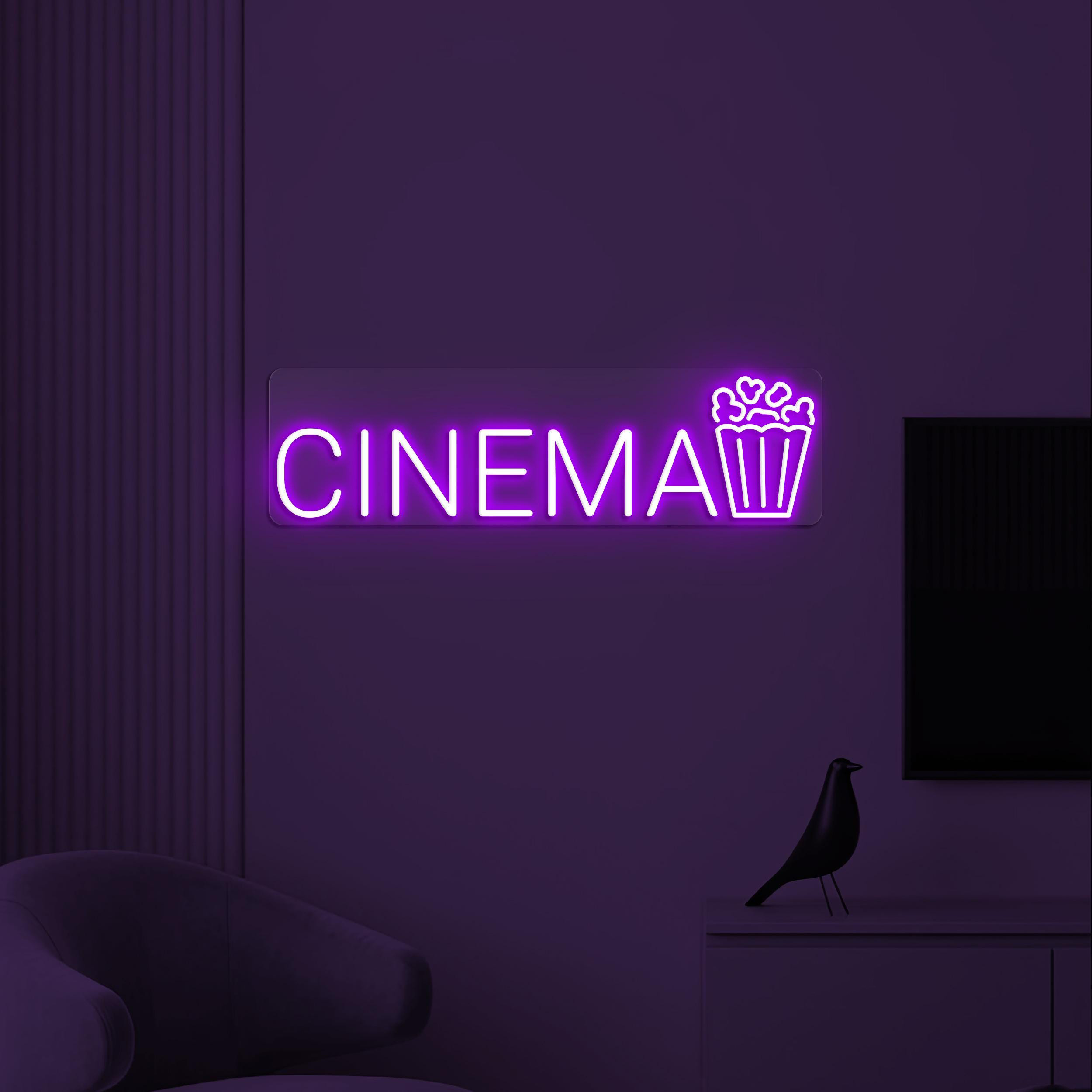 Cinema Neon Sign, Cinema LED Light, Cinema Popcorn Wall Decor, Movie Theater Neon Art, Cinema Room Light, Movie Lover Gift, Home Wall Decor