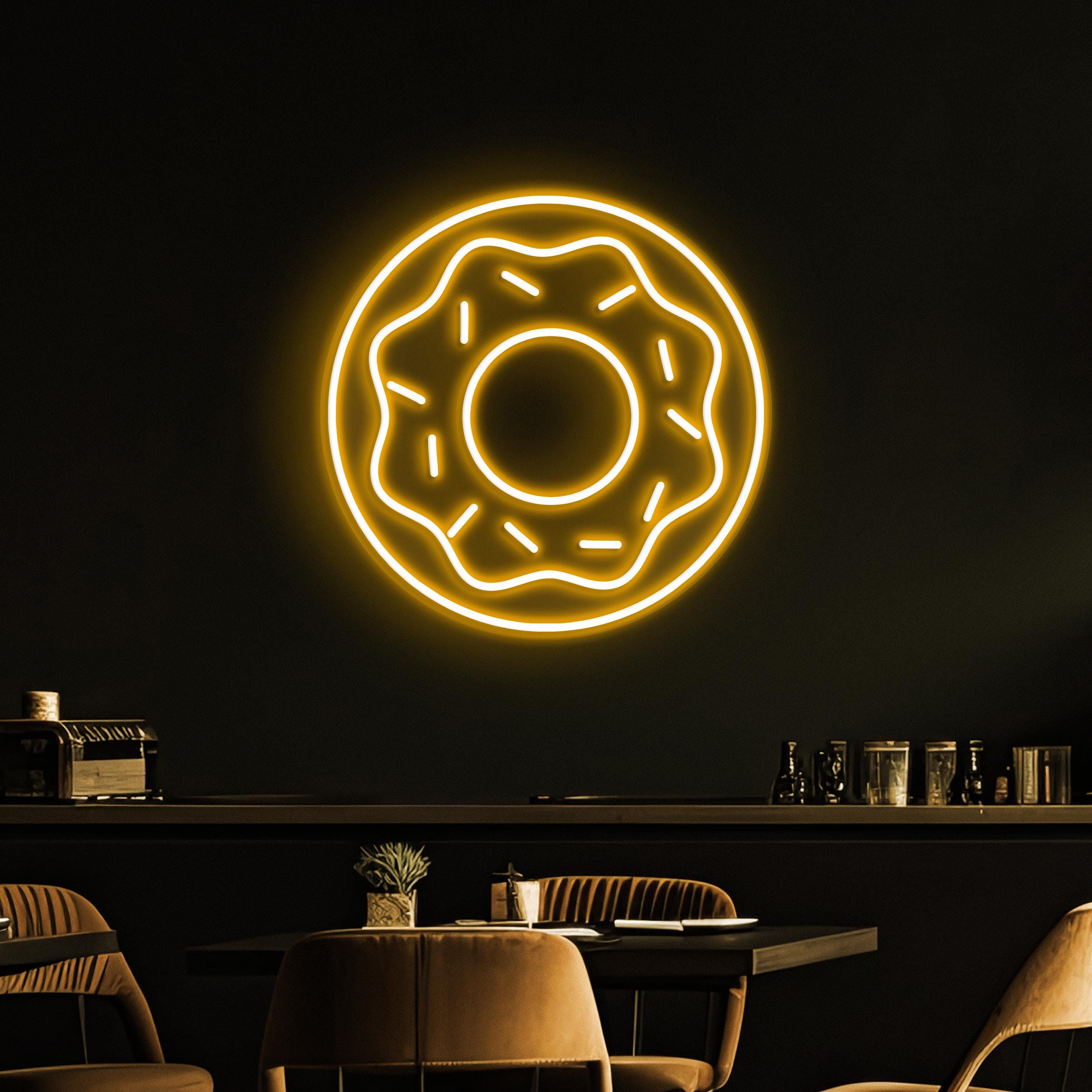 Donut Neon Sign, Donut LED Light, Donut Cafe Wall Decor, Yummy Donut Wall Art, Home Wall Light, Cafe and bar Neon Light, Kitchen Wall Decor