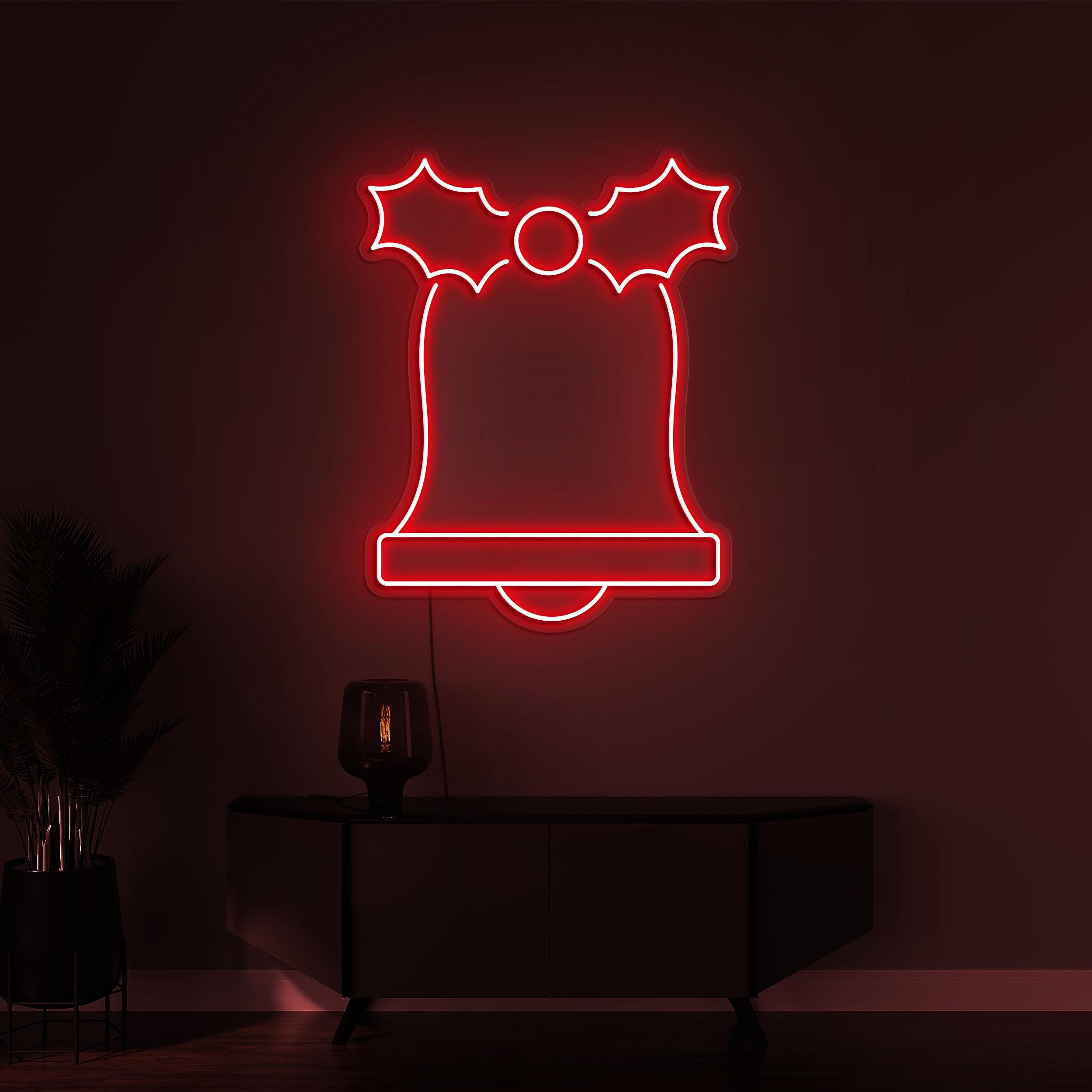 Jingle Bell Neon Sign, Jingle Bell LED Light, Christmas Bell Wall Decor, Custom Neon Sign, Home Wall Decor, Gift for New Year & Christmas