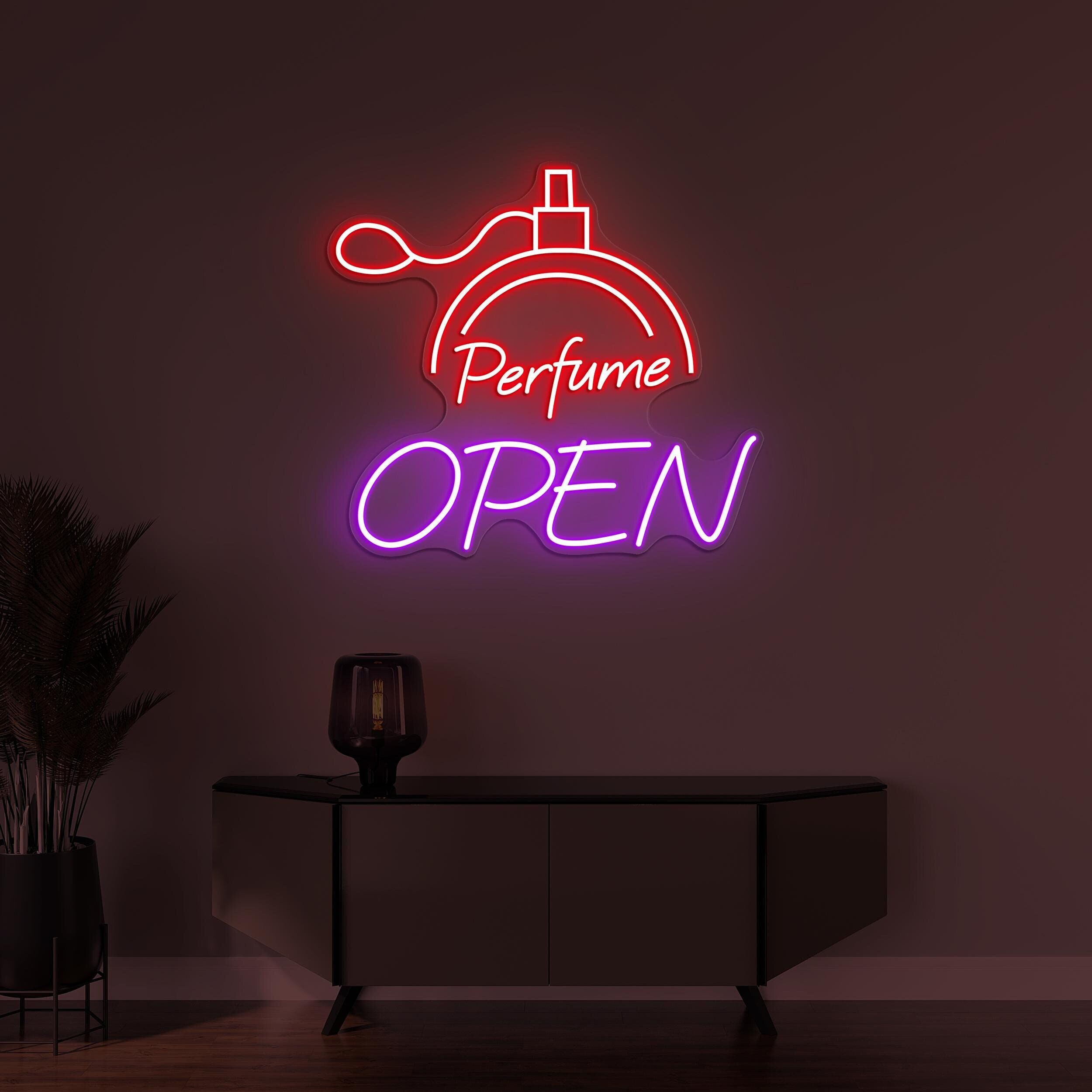 Open Perfume Neon Sign, Open Perfume LED Light, Perfume Shop Wall Decor, Business Logo Sign, Welcome Neon Sign, Perfume Room Wall Sign, Gift