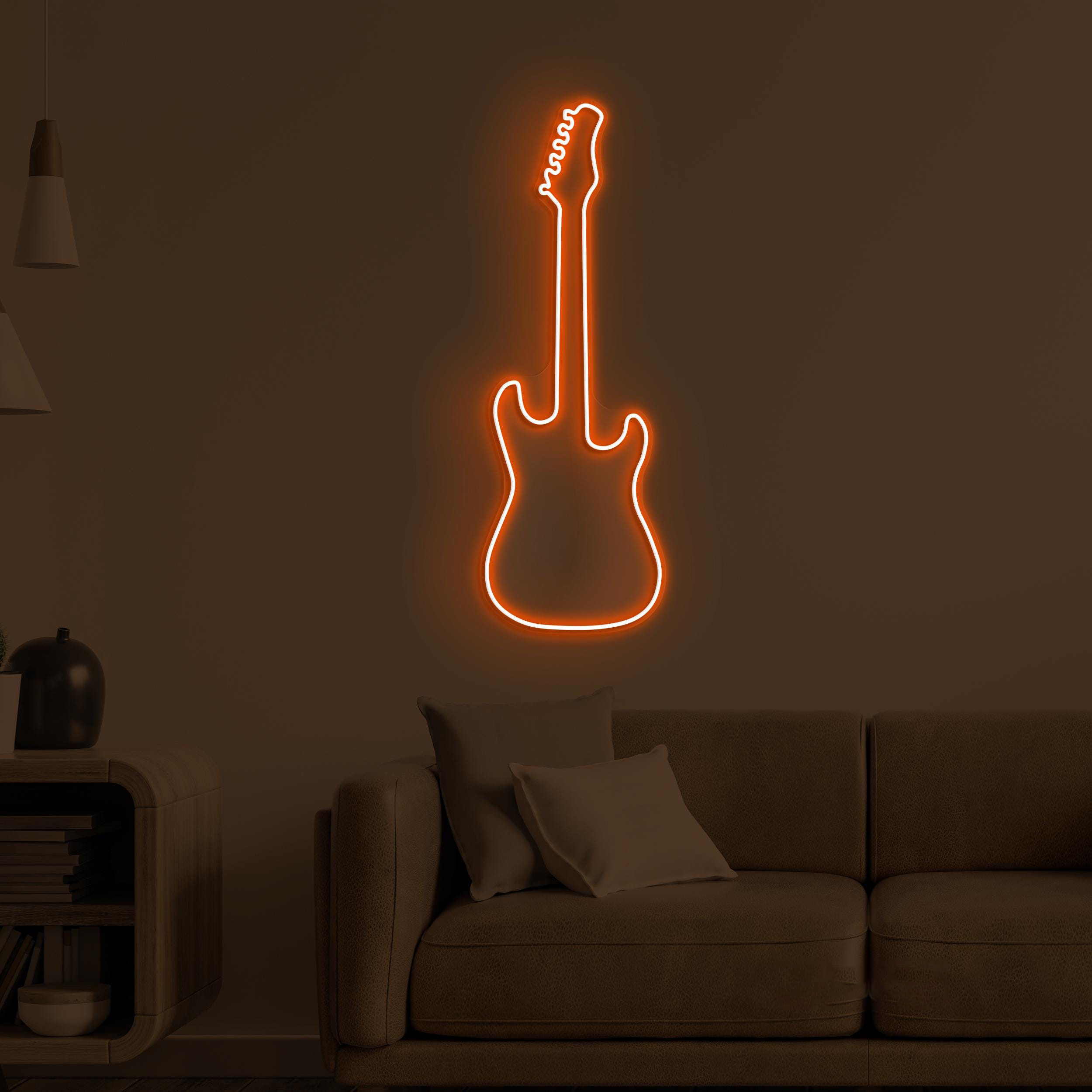 Guitar Neon Sign, Guitar Open LED Light, Music Room Wall Art, Guitar Shop Wall Decor, Electric Guitar Neon Light, DJ Concert Neon Wall Art