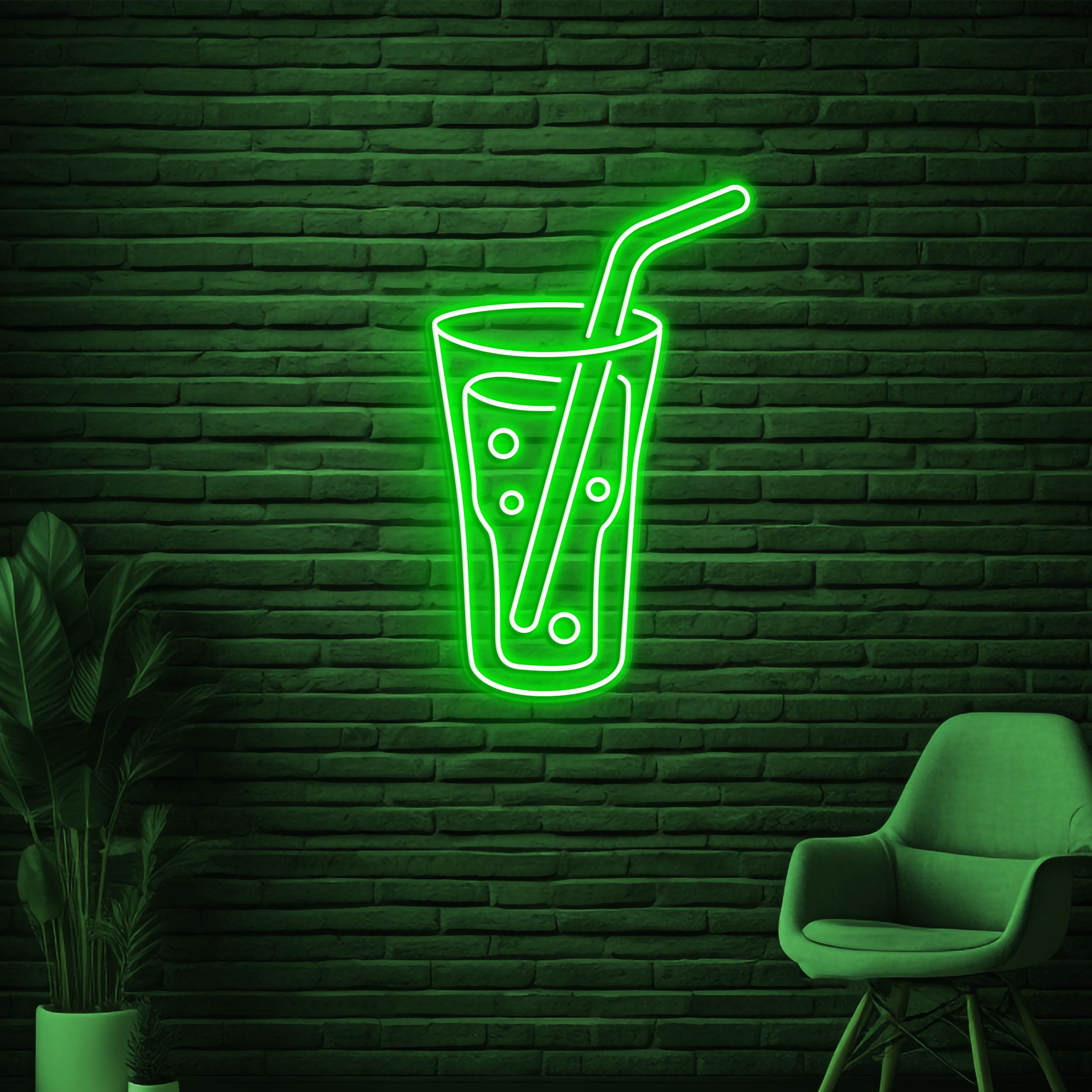 Juice Neon Sign, Drink LED Light, Bar Wall Decor, juice Shop Wall Art, Custom Neon Sign, Glass Neon Sign, Led Neon Art, Glass Shop Decor