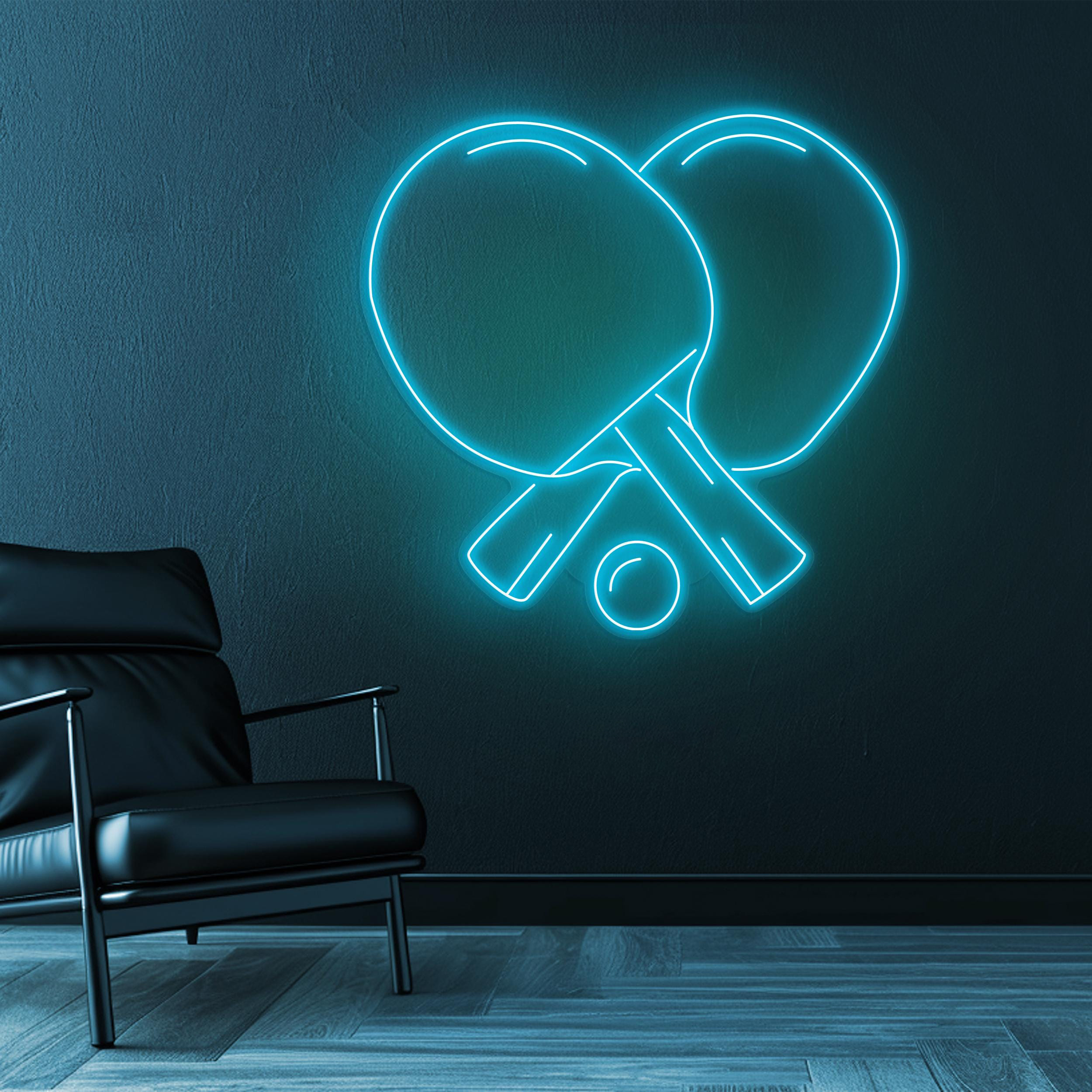 Table Tennis Neon Sign, Table Tennis LED Light, Ping Pong LED Neon Art, Home Wall Decor, Sports Shop Decor, Custom Sign, Table Tennis Lover