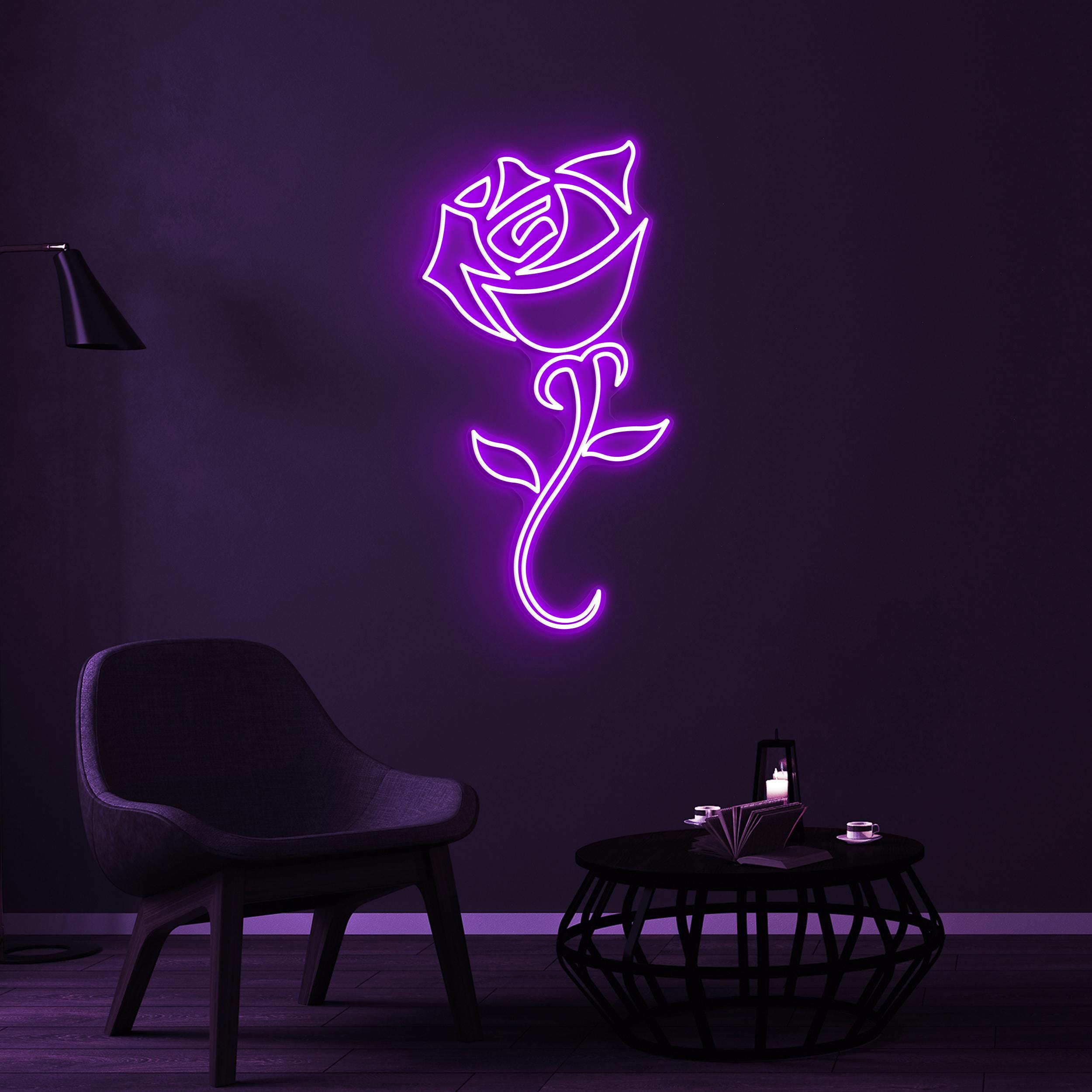 Rose Neon Sign, Rose LED Light, Romantic Wall Decor, Flower Shop Wall Art, Wedding Party Neon Light, Couple Neon Gift, Party Wall Light