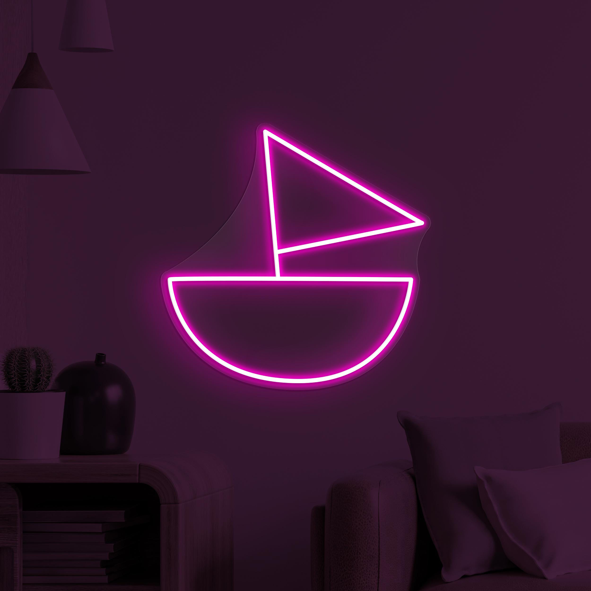 Sailboat Neon Sign, Sailboat LED Light, Sea Sailboat LED Neon Art, Beach Bar and Beach Party, Ocean Lover Gift, Ocean Neon Sign for Home,