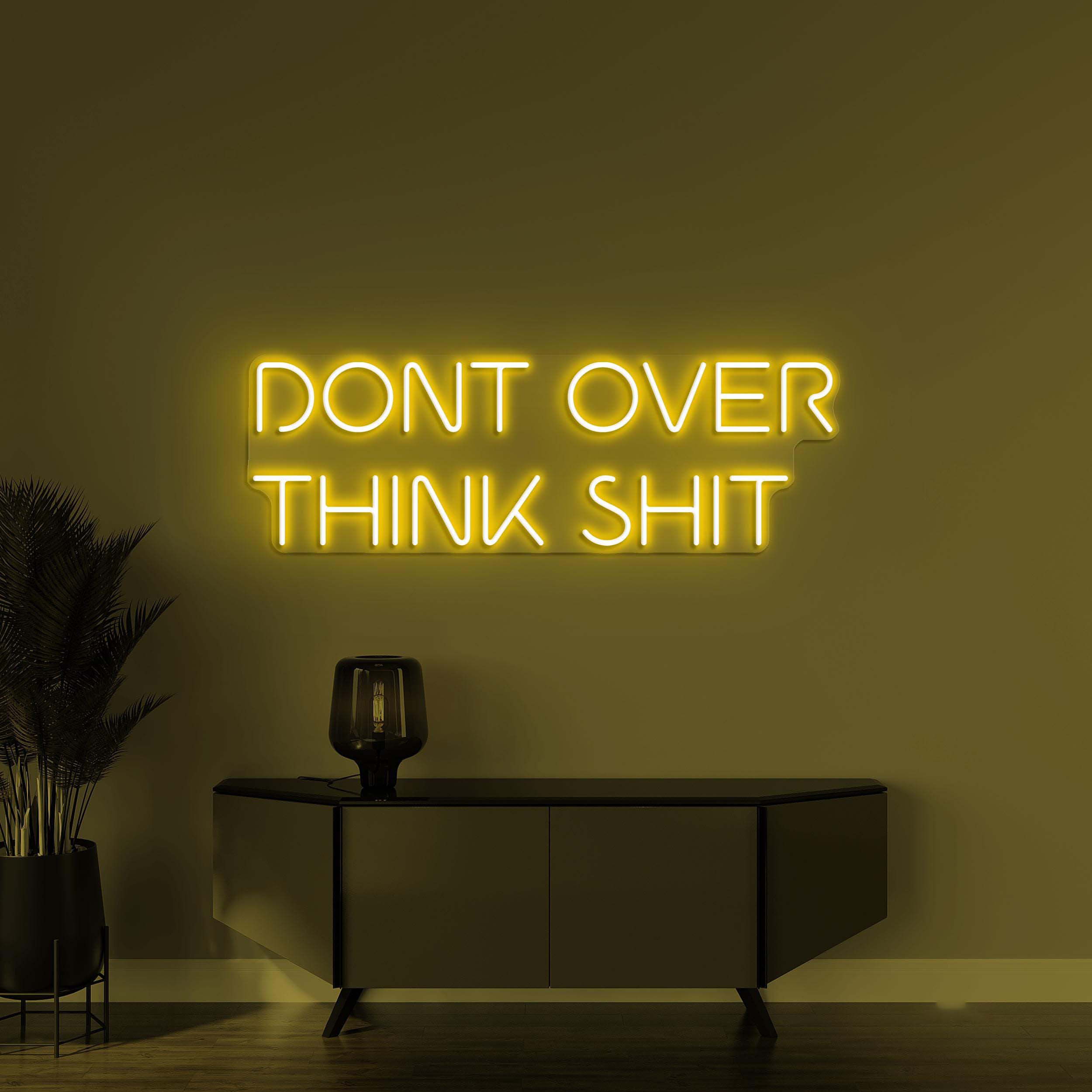 Don't Overthink Shit Neon Sign, Don't Overthink Shit LED Light, Motivational Wall Decor, Home Wall Art, Studio Dorm Light, Bar & Shop Decor
