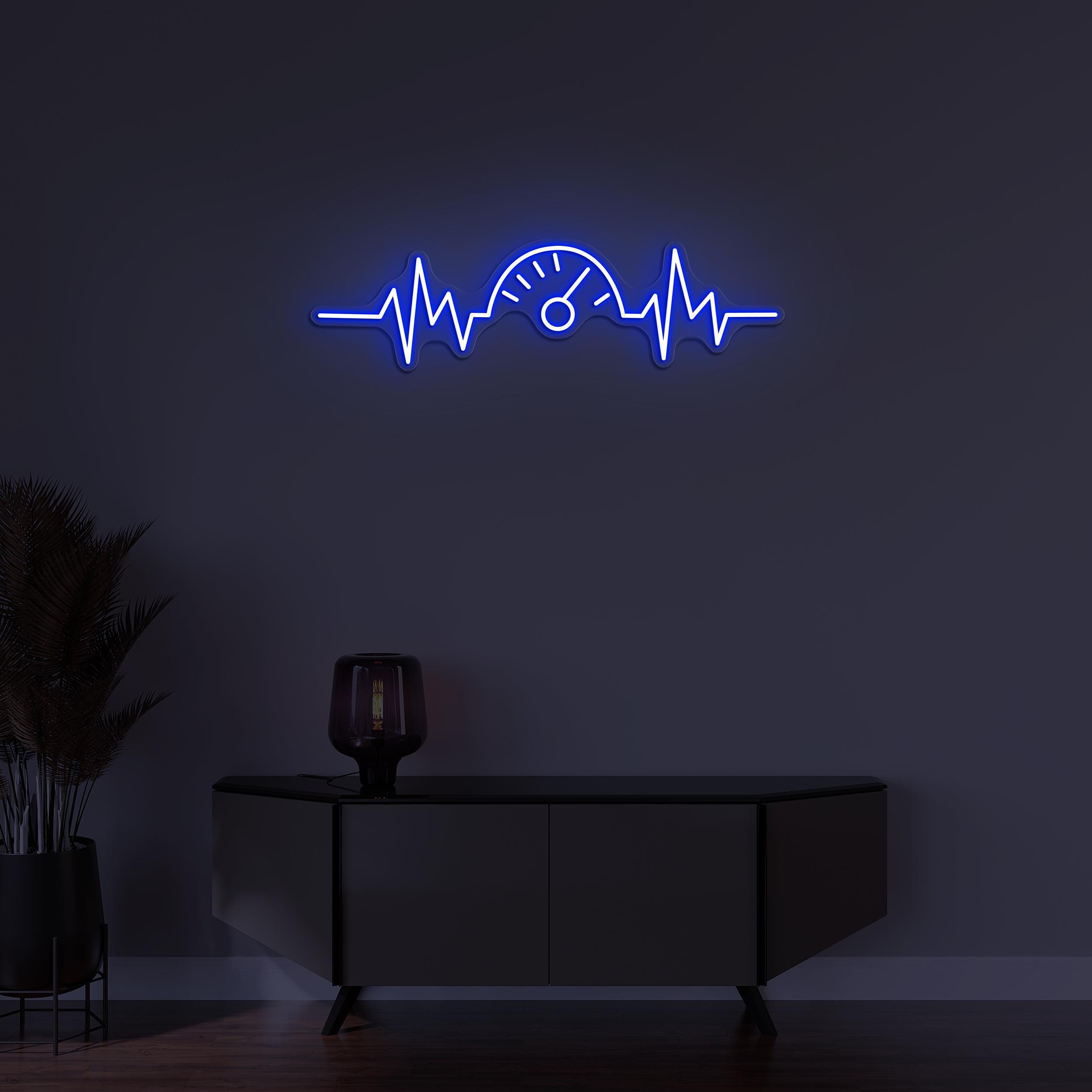 Speedometer Neon Sign, Speedometer LED Light, Speedometer Heartbeat Wall Decor, Workshop Wall Art, Home Neon Light, Heartbeat Neon Sign