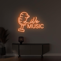 Live Music Neon Sign, Live Music LED Light, Microphone Wall Decor, Music LED Neon Art, Concert Wall Light, Music Studio Decor, Music Lover