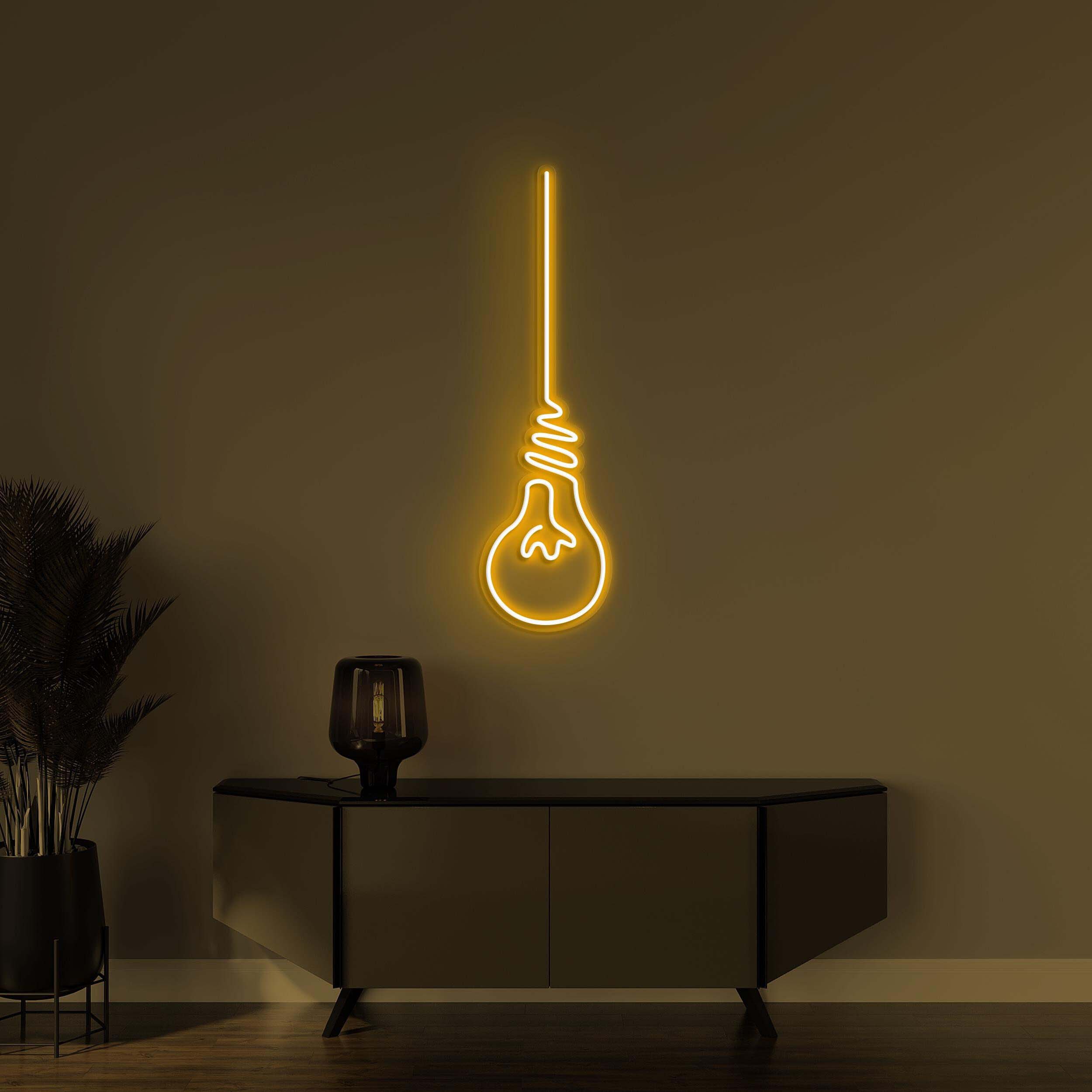 Bulb Neon Sign, Light Bulb LED Light, Light Bulb LED Noen Art, Bright Spark Neon Sign, Home Wall Decor, Cafe Wall Art, Party Wall Decor