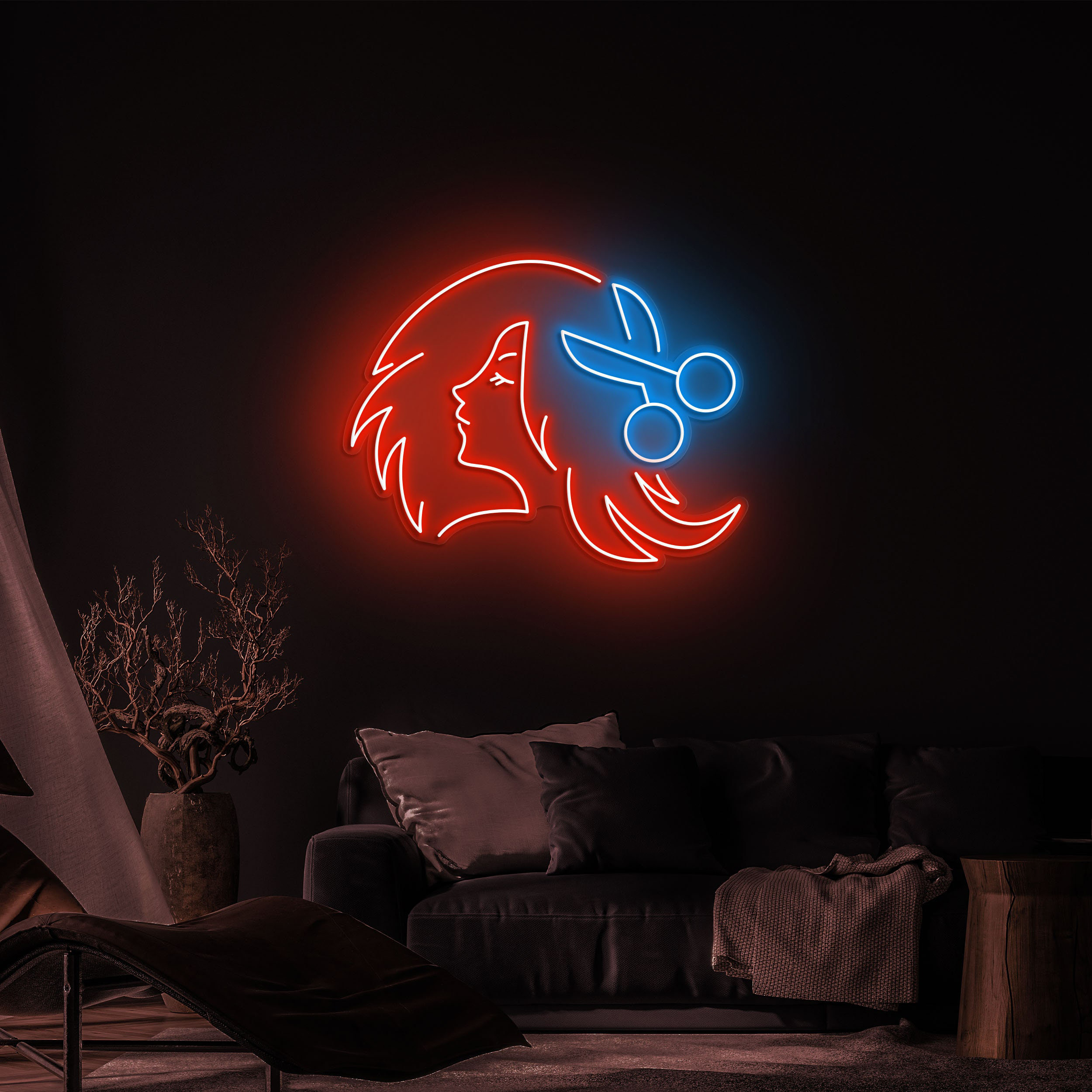 Hair Salon Neon Sign, LED Light for Salon Decoration, Stylish Hair Salon Wall Art, Neon Sign for Hair and Beauty Salons, Elegant Salon Decor