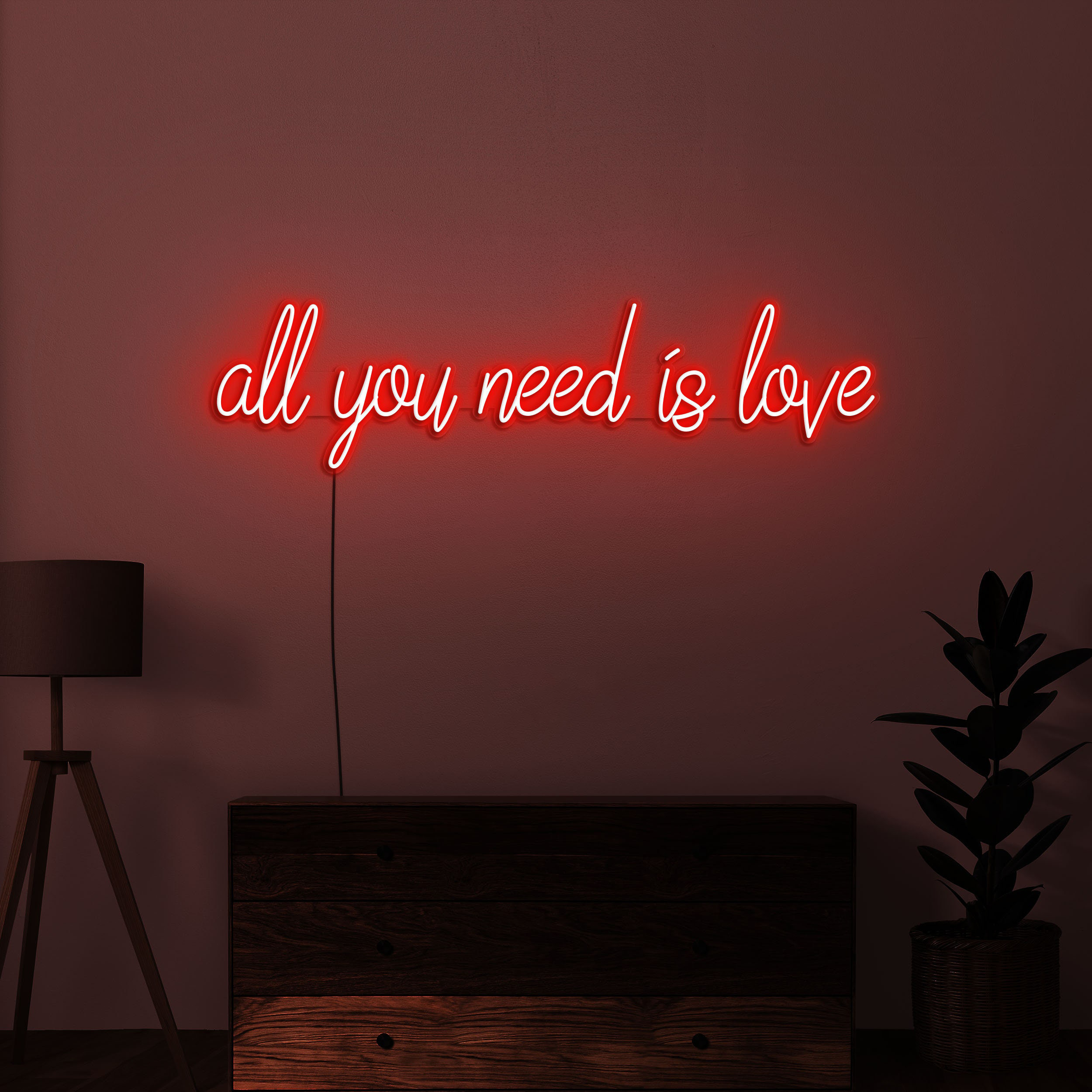 All You Need is Love LED Neon Sign, Neon Light for Wall Decor, Perfect for Wedding, Engagement Party, Bar Decor, Romantic Gift for Couples