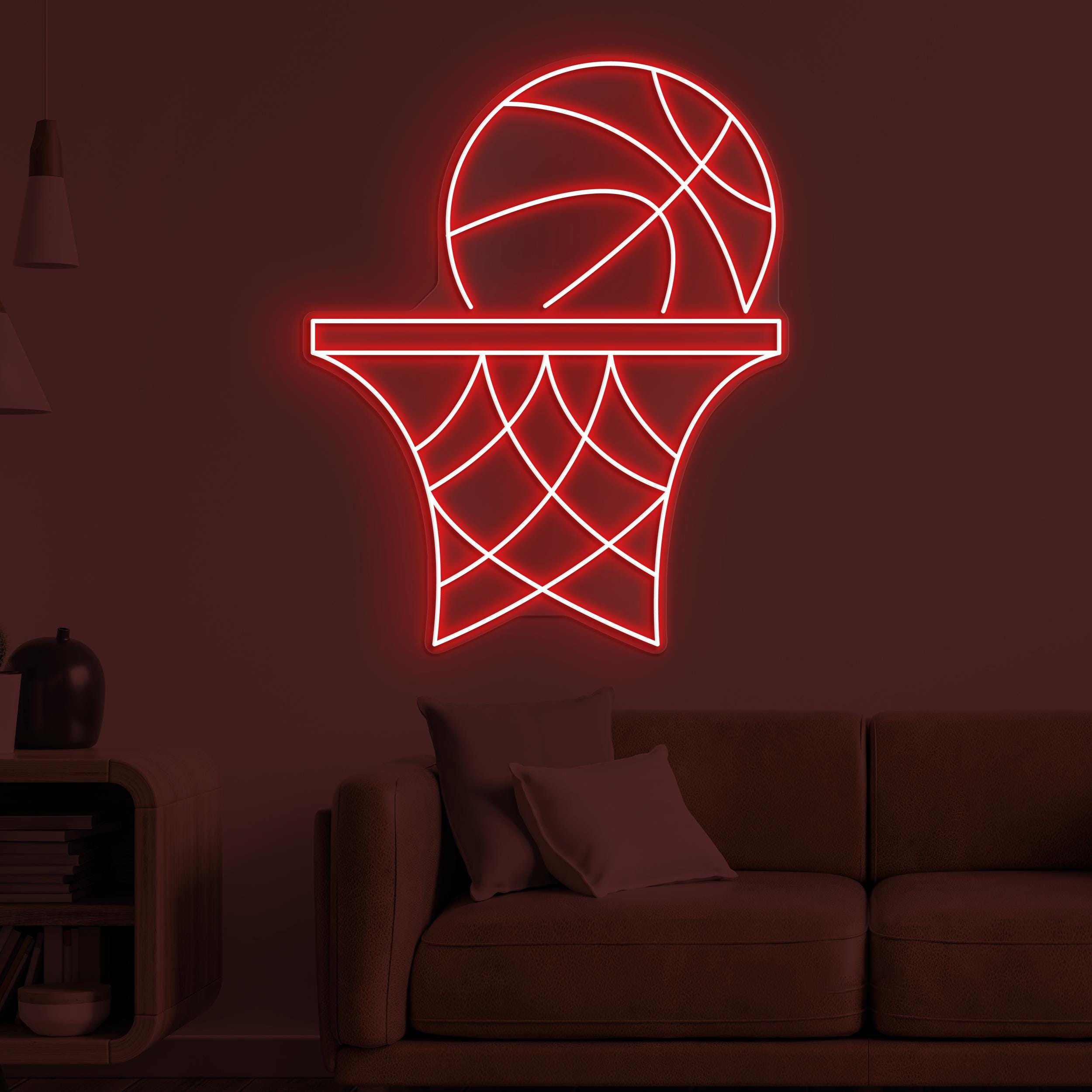 Basketball Hoop Neon Sign, Basketball Hoop LED Light, Basketball Wall Art, Basketball Club Wall Decor, Basketball Lover Gift, Club Decor