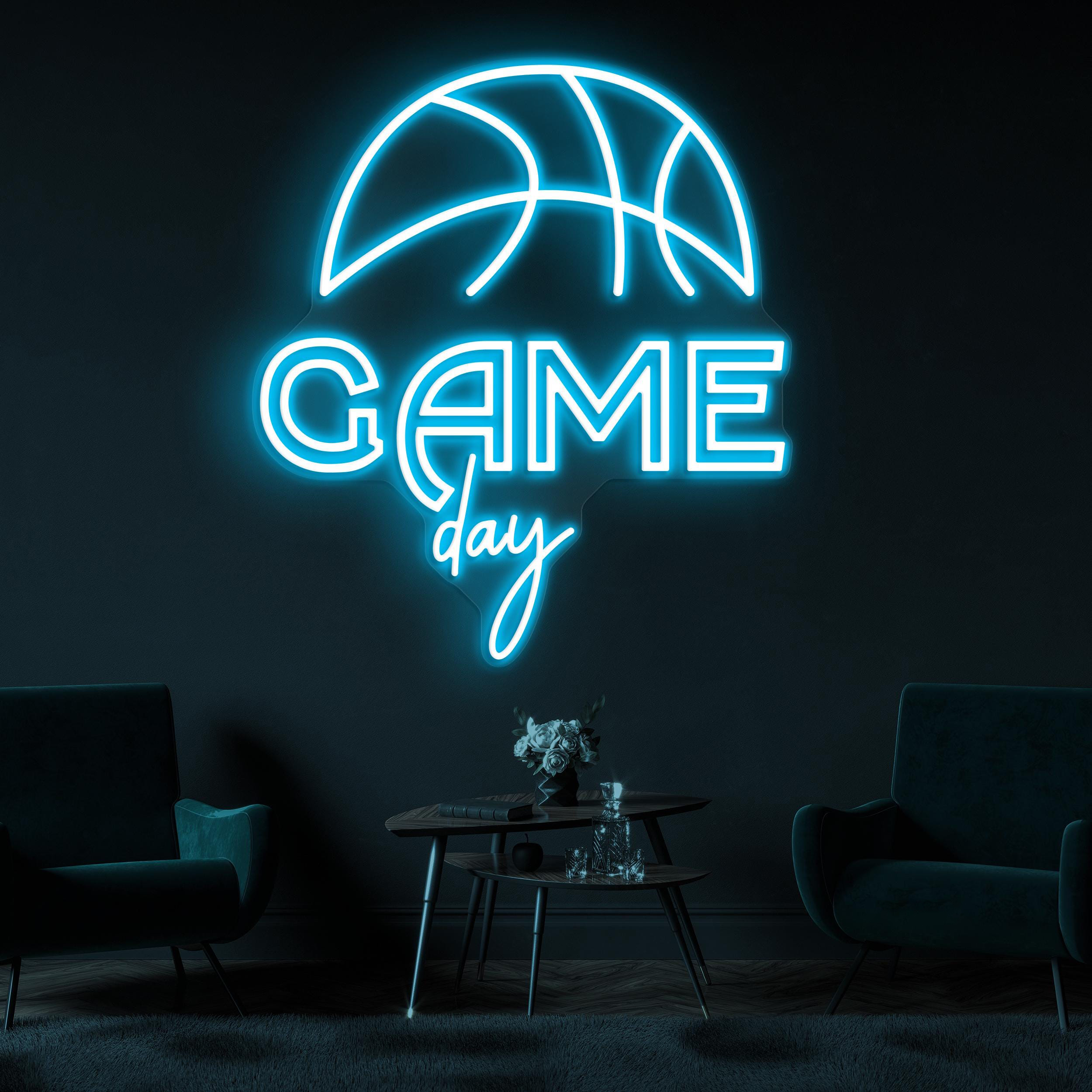 Game Day Neon Sign, Game Day LED Light, Basketball Wall Decor, Basketball Hoops Wall Art, Game Room Neon Light, Sports Shop Wall Decor, Gift