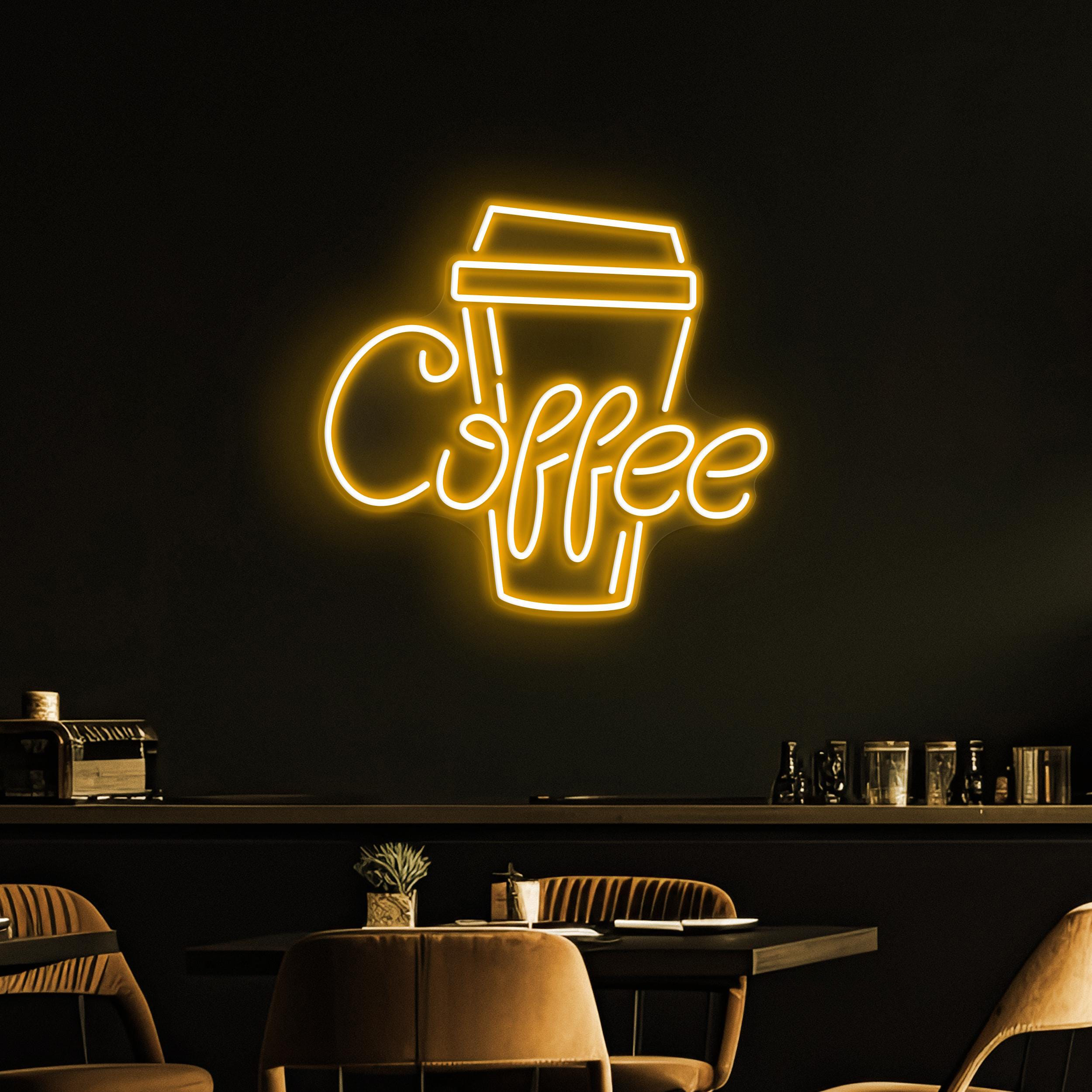 Coffee Neon Sign, Coffee LED Light, Coffee Logo Wall Decor, Coffee Shop Neon Light, Kitchen Wall Art, Coffee Cup Neon Sign, Coffee Lover Art