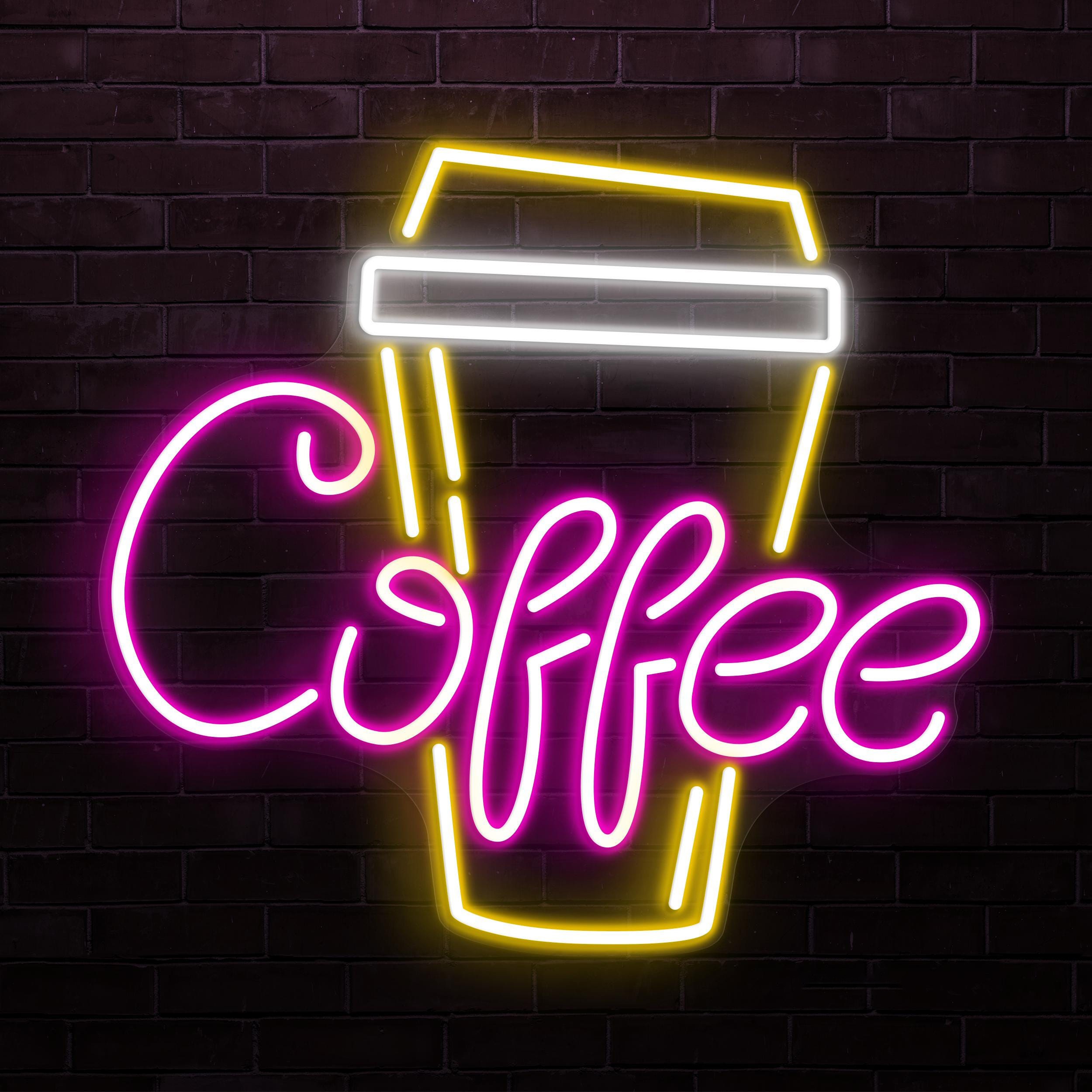 Coffee Neon Sign, Coffee LED Light, Coffee Logo Wall Decor, Coffee Shop Neon Light, Kitchen Wall Art, Coffee Cup Neon Sign, Coffee Lover Art
