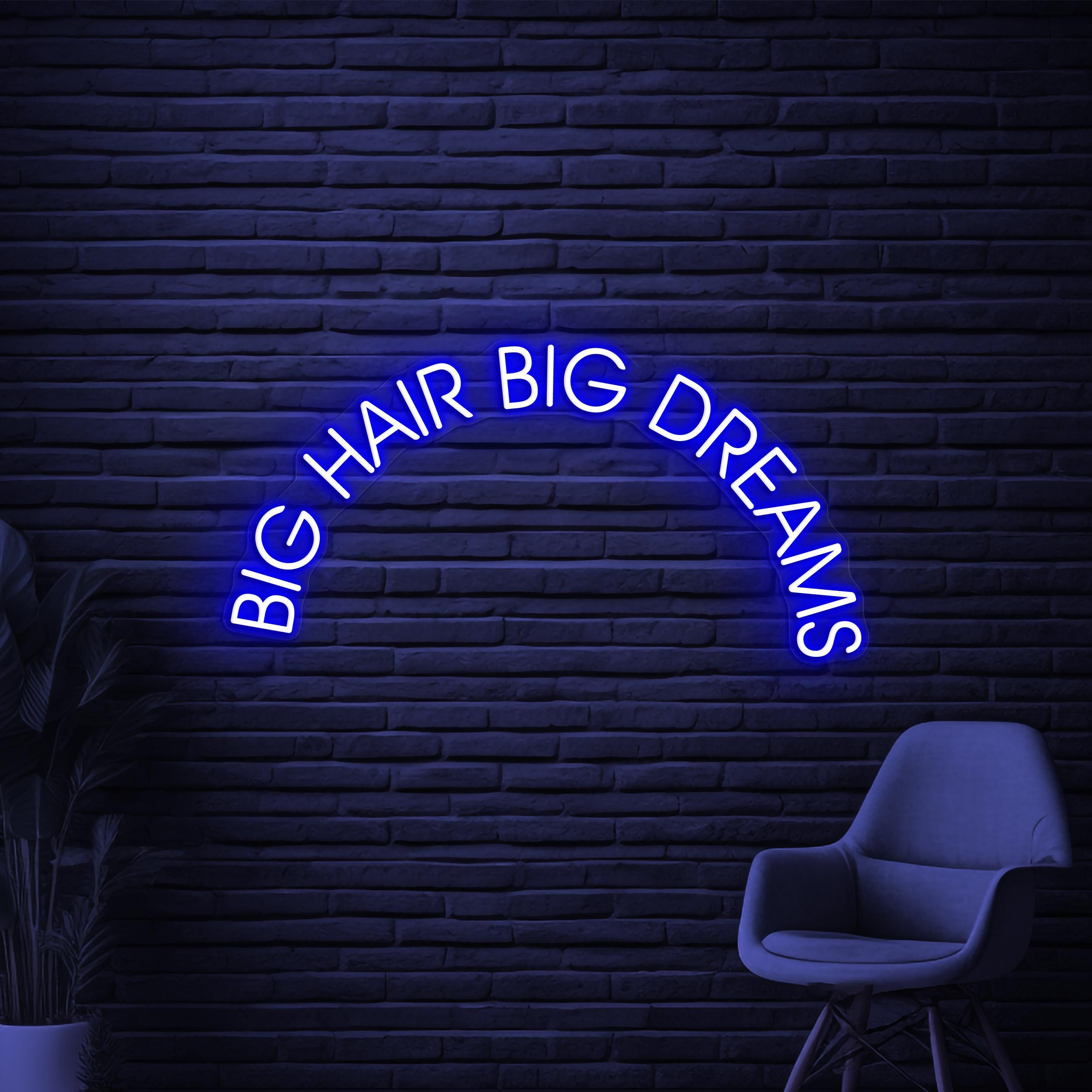 Big Hair Big Dreams Neon Sign, Big Hair Big Dreams LED Light, Beauty Salon Wall Decor, Hair Studio Wall Art, Hair Cut Shop Neon Wall Light