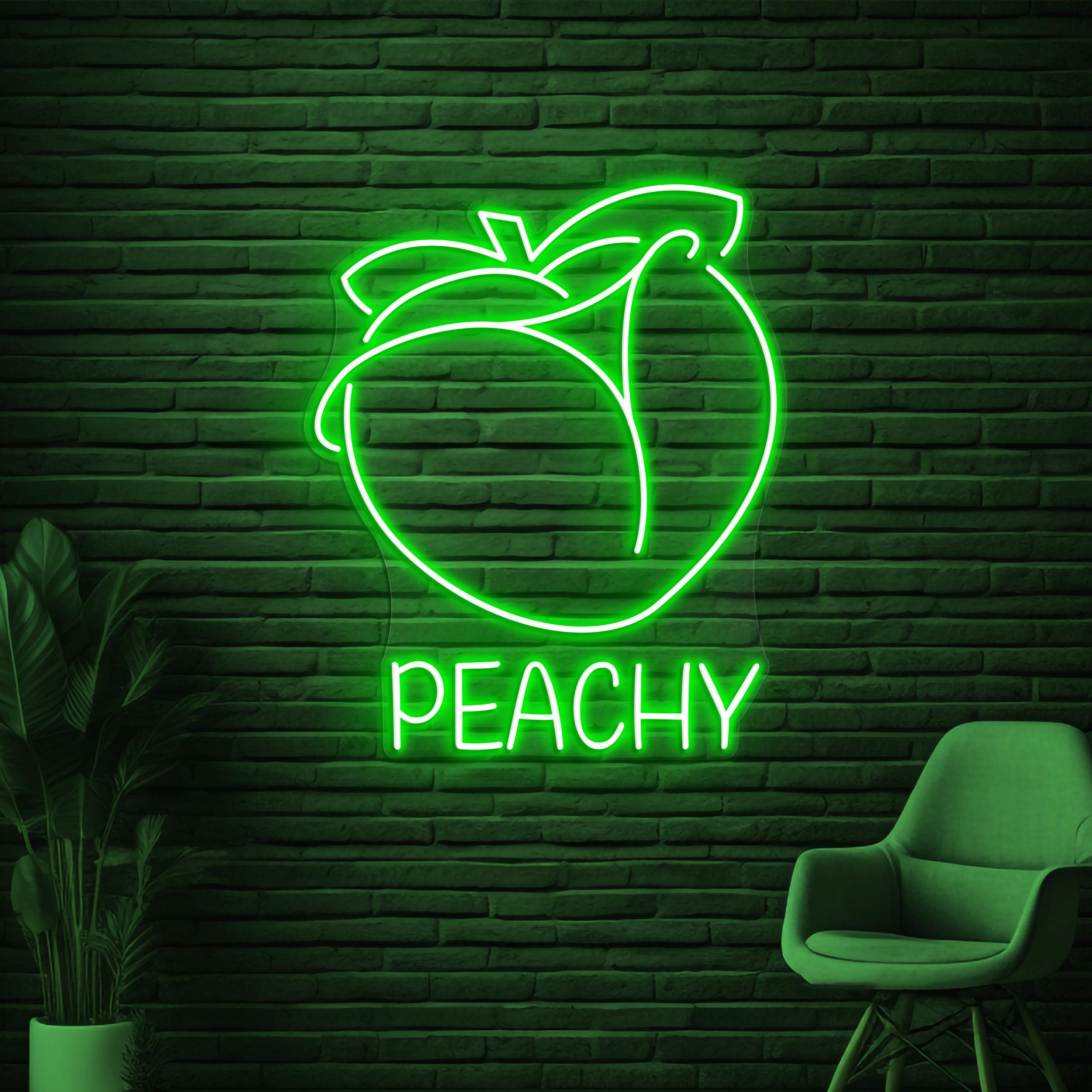 Peachy Neon Sign, Peachy LED Light, Fruit Shop Wall Decor, Peach Garden Wall Art, Peach Fruit Led Sign, Bar Neon Light, Gift
