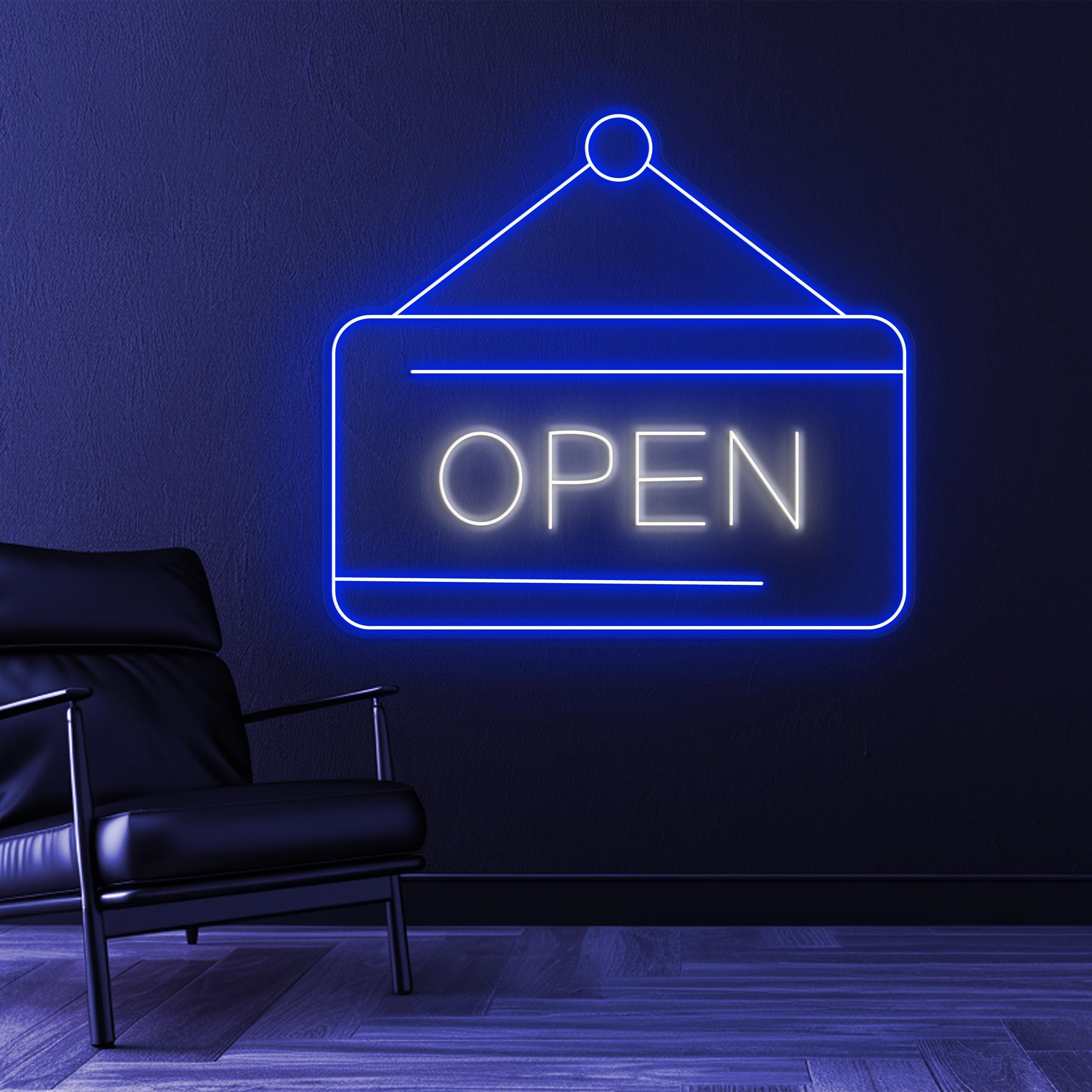 Open Neon Sign, Open Neon LED Light, Hanging Open Sign, Opening Sign, Door Sign Wall Decor, Custom Open Sign, Decor for Cafe, Bar and Shops