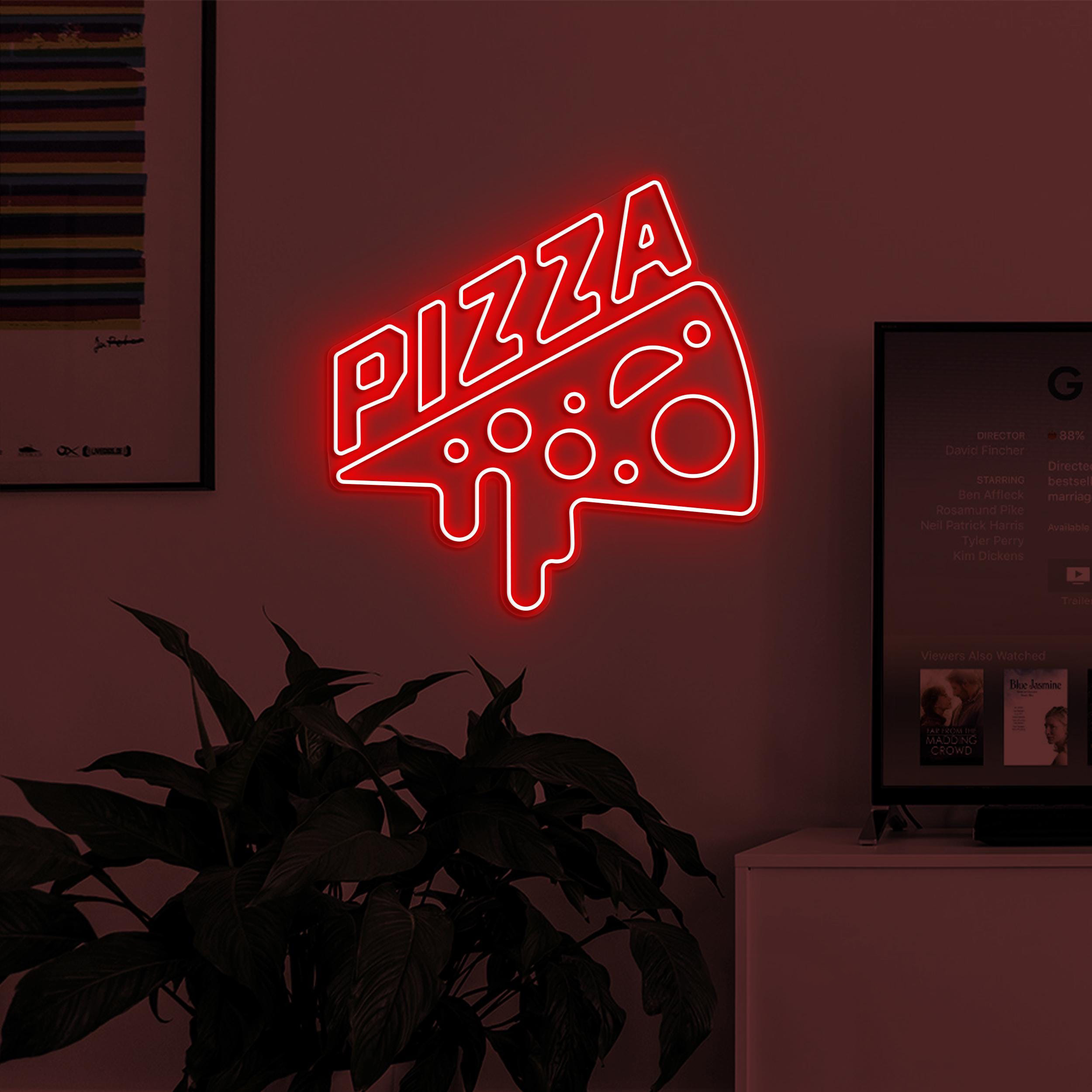 Pizza Neon Sign, Pizza LED Light, Pizza Slice Wall Decor, Pizza Cafe Wall Sign, Pizza Shop Logo Sign, Pizza Lover Wall Art, Restaurant Art