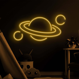 Saturn Planet Neon Sign, Planet Neon Light, Saturn LED Neon Sign, Sign for Kids' Room, Planet Room Decor, Birthday Gift, Nursery LED Light