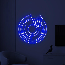 Vinyl Neon Sign, Vinyl Record LED Light, Vinyl Spin Wall Decor, Vinyl With Hand Wall Art, DJ Wall Light, DJ Room Neon Decor, Music Room Sign