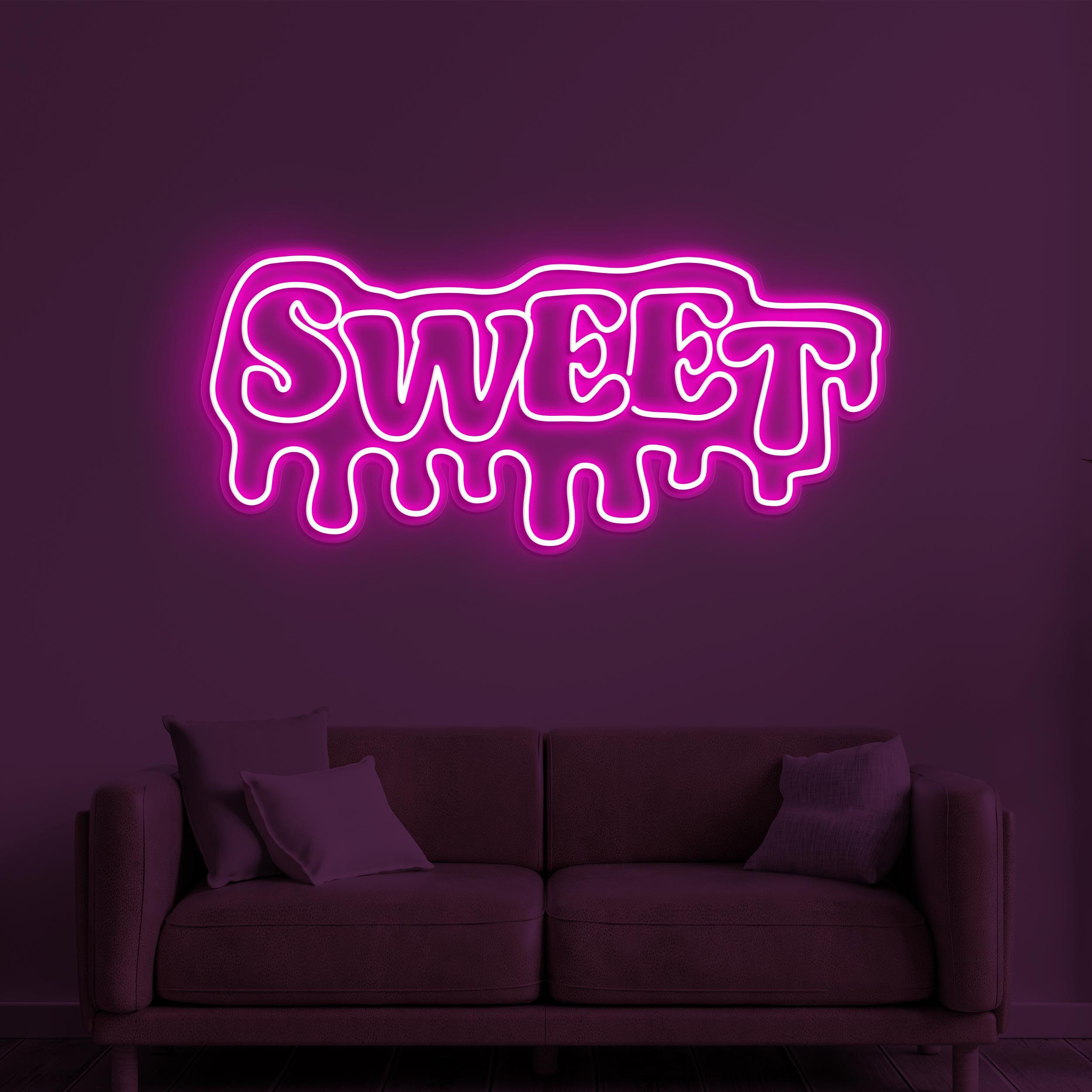 Sweet Neon Sign, Sweet LED Light, Ice Cream Shop Wall Decor, Sweet Logo Wall Art, Business Logo Neon Light, Candy Shop Decor, Dessert Lover