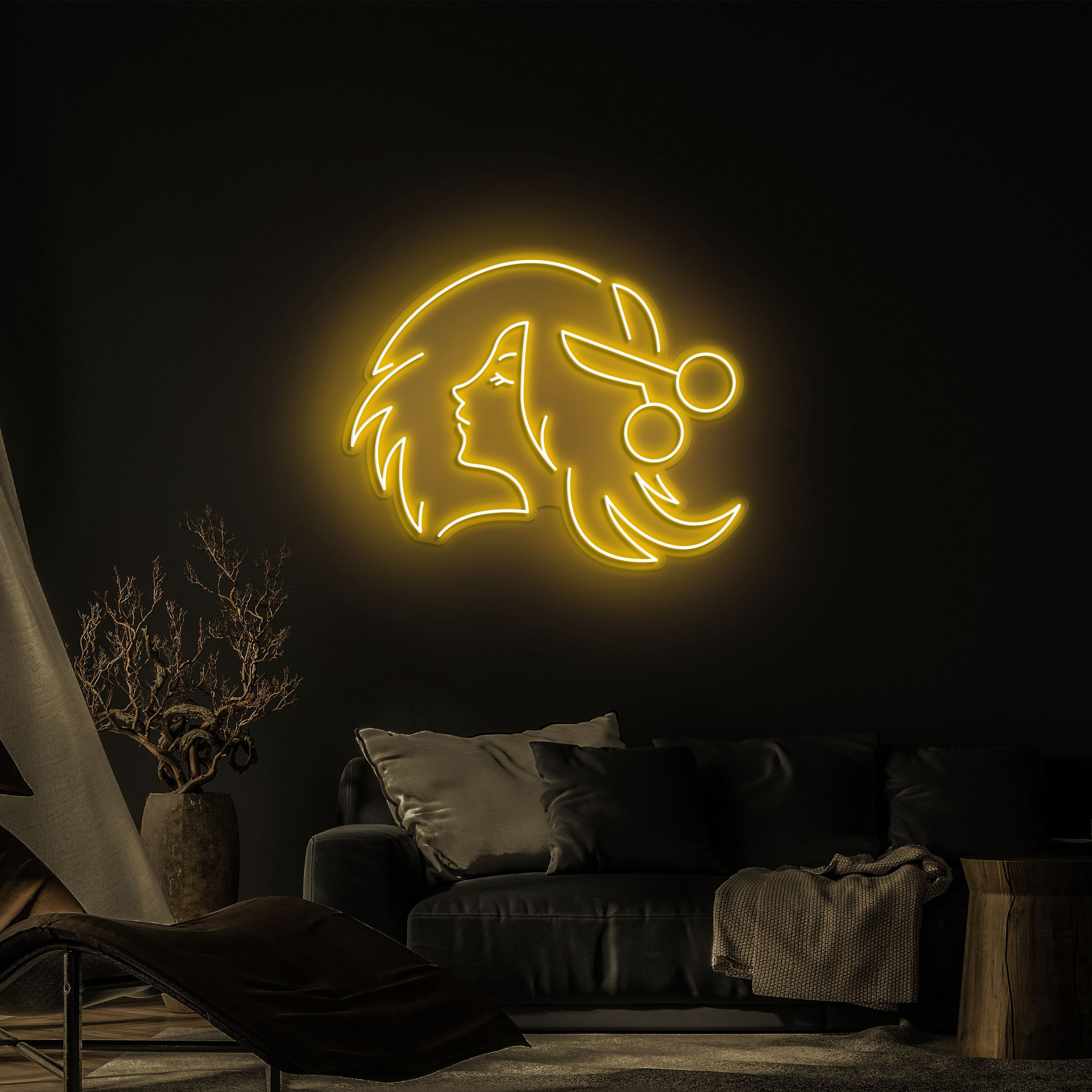 Hair Salon Neon Sign, LED Light for Salon Decoration, Stylish Hair Salon Wall Art, Neon Sign for Hair and Beauty Salons, Elegant Salon Decor