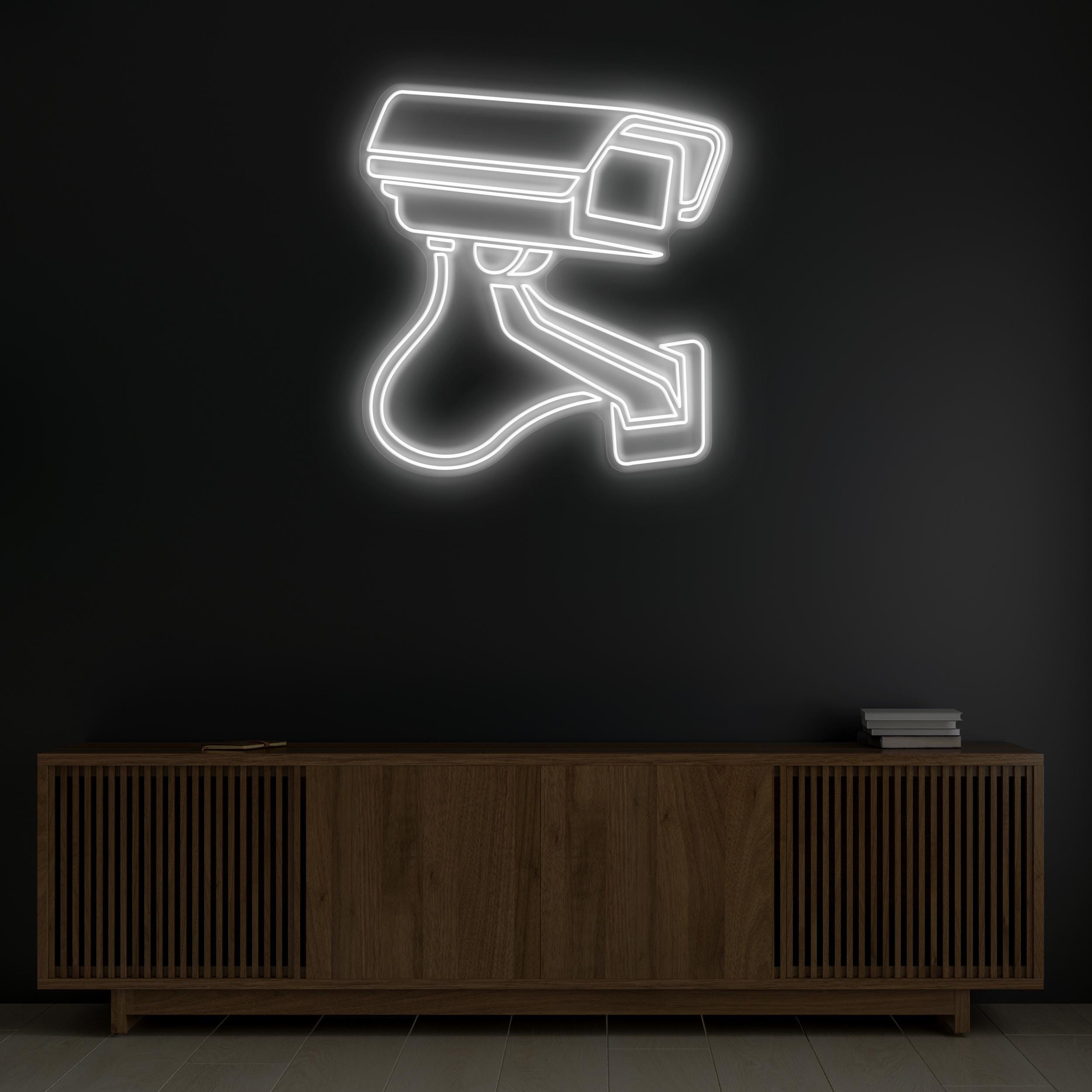Camera Neon Sign, Security Camera LED Light, CCTV Wall Decor, Surveillance Wall Art, Shop, Malls, & Market Neon Light, Custom Neon Sign