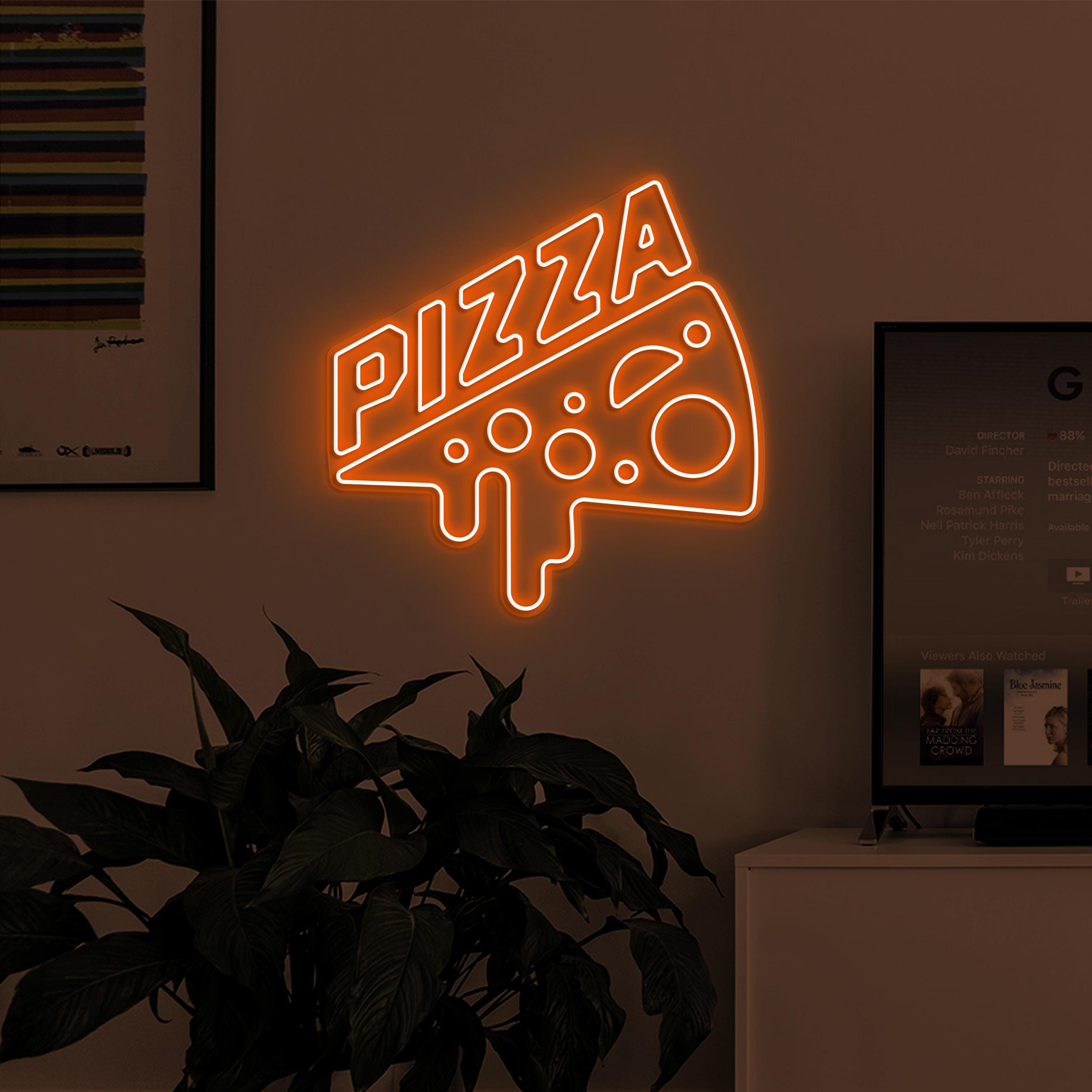 Pizza Neon Sign, Pizza LED Light, Pizza Slice Wall Decor, Pizza Cafe Wall Sign, Pizza Shop Logo Sign, Pizza Lover Wall Art, Restaurant Art