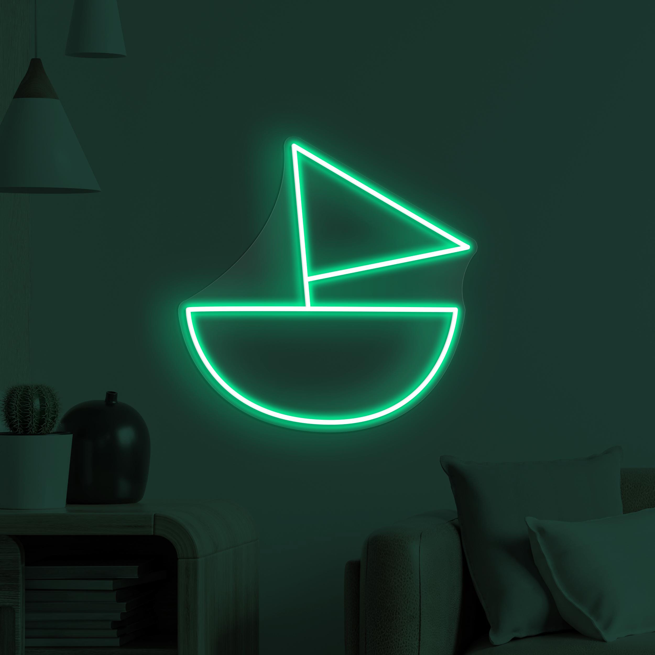 Sailboat Neon Sign, Sailboat LED Light, Sea Sailboat LED Neon Art, Beach Bar and Beach Party, Ocean Lover Gift, Ocean Neon Sign for Home,