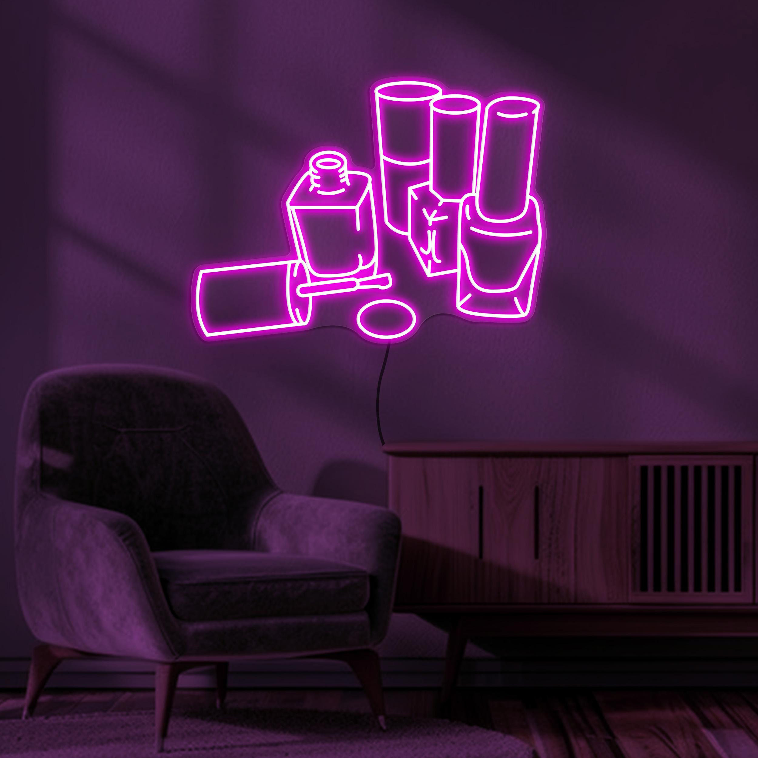 Nail Polish Neon Sign, Nail Polish LED Light, Nail Paint Wall Art, Manicure Sign, Nail Artist Home Decor, Beauty Bar Decoration, Nail Art