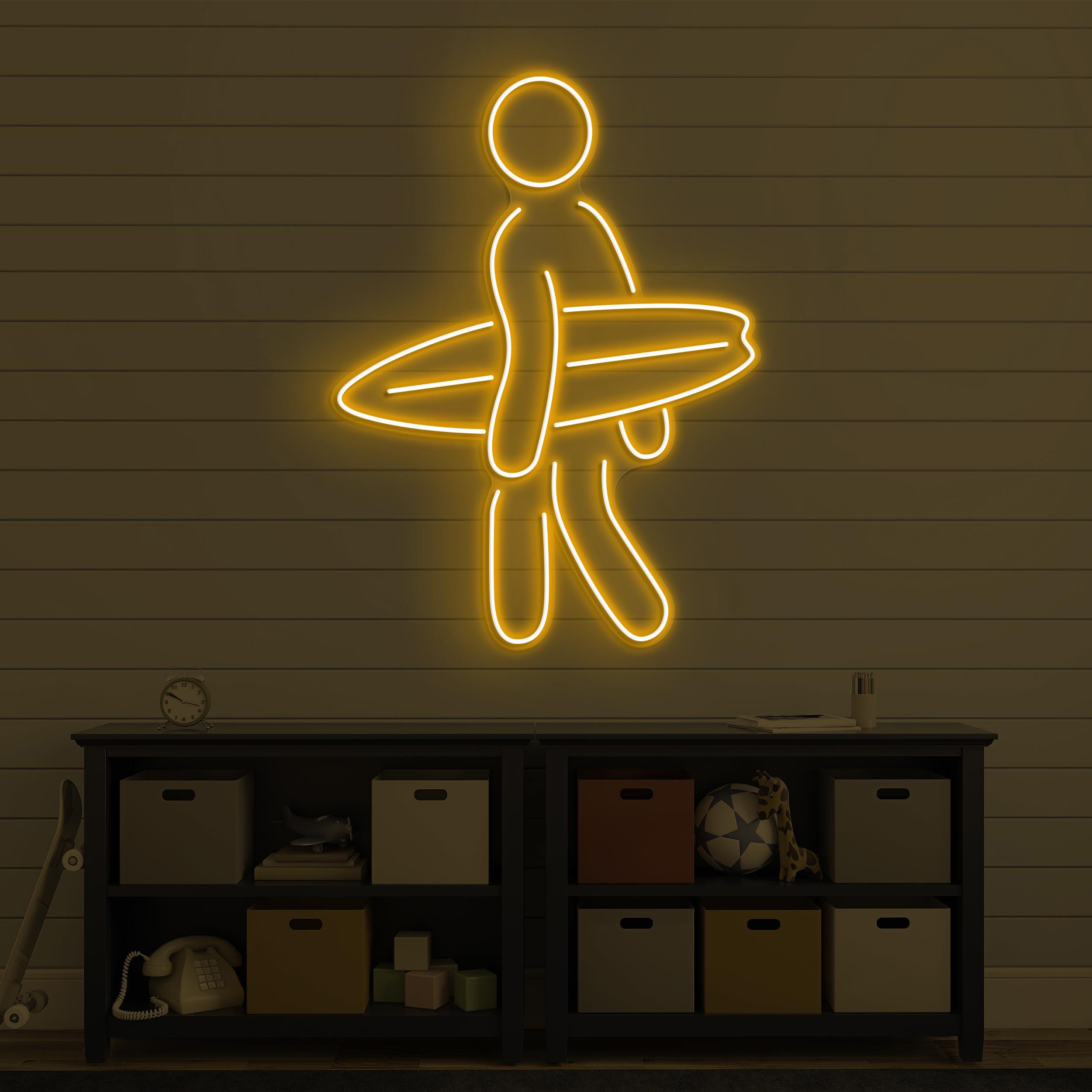 Surfer Boy Neon Sign, Surfer Boy LED Light, Surfboard Wall Decor, Sea Day Led Sign, Beach Wall Art, Beach Neon Light, Summer Neon Sign, Gift
