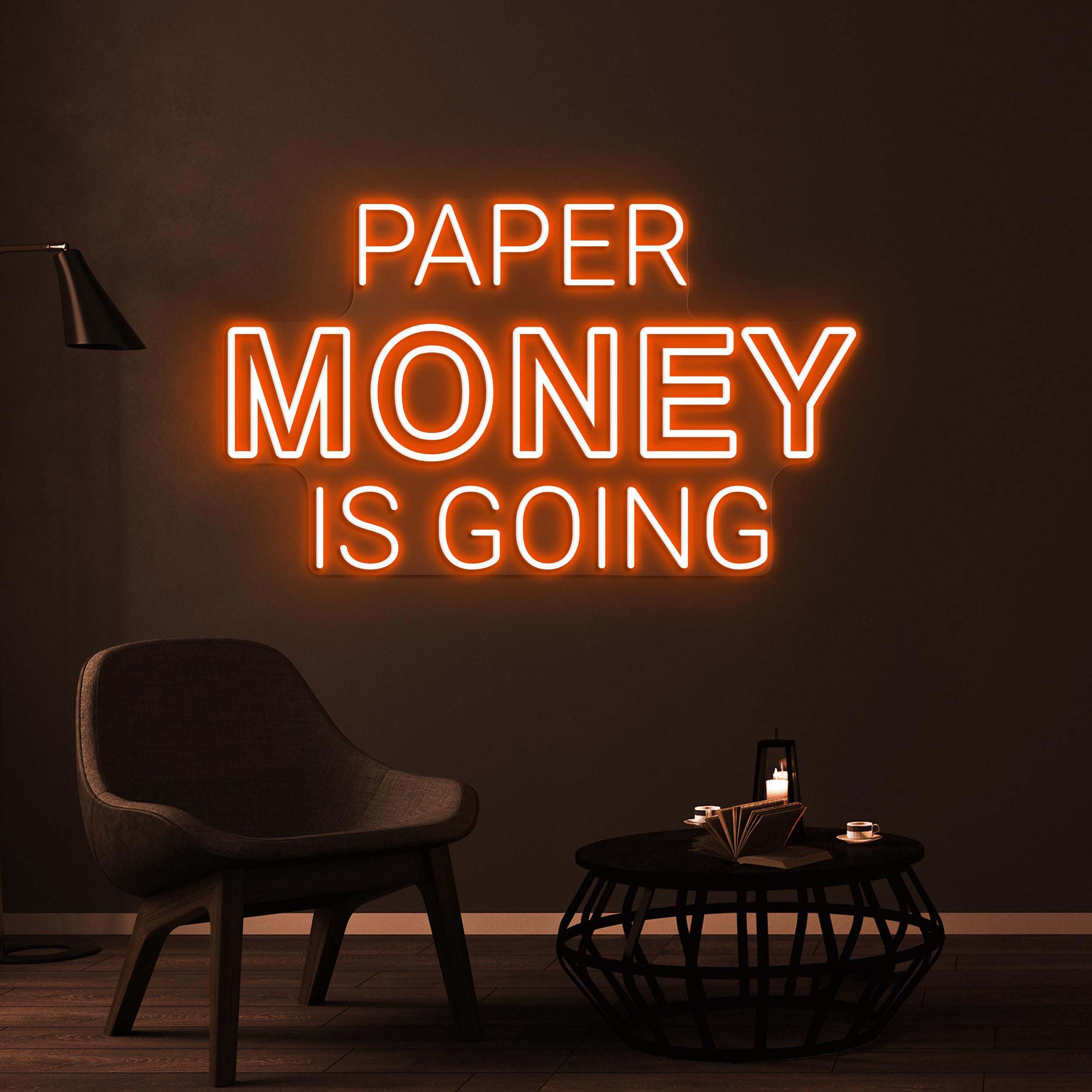 Paper Money is Going Neon Sign, Paper Money is Going LED Light, Bank Wall Decor, Office Wall Art, Business Logo Neon Light, Money Cash Art