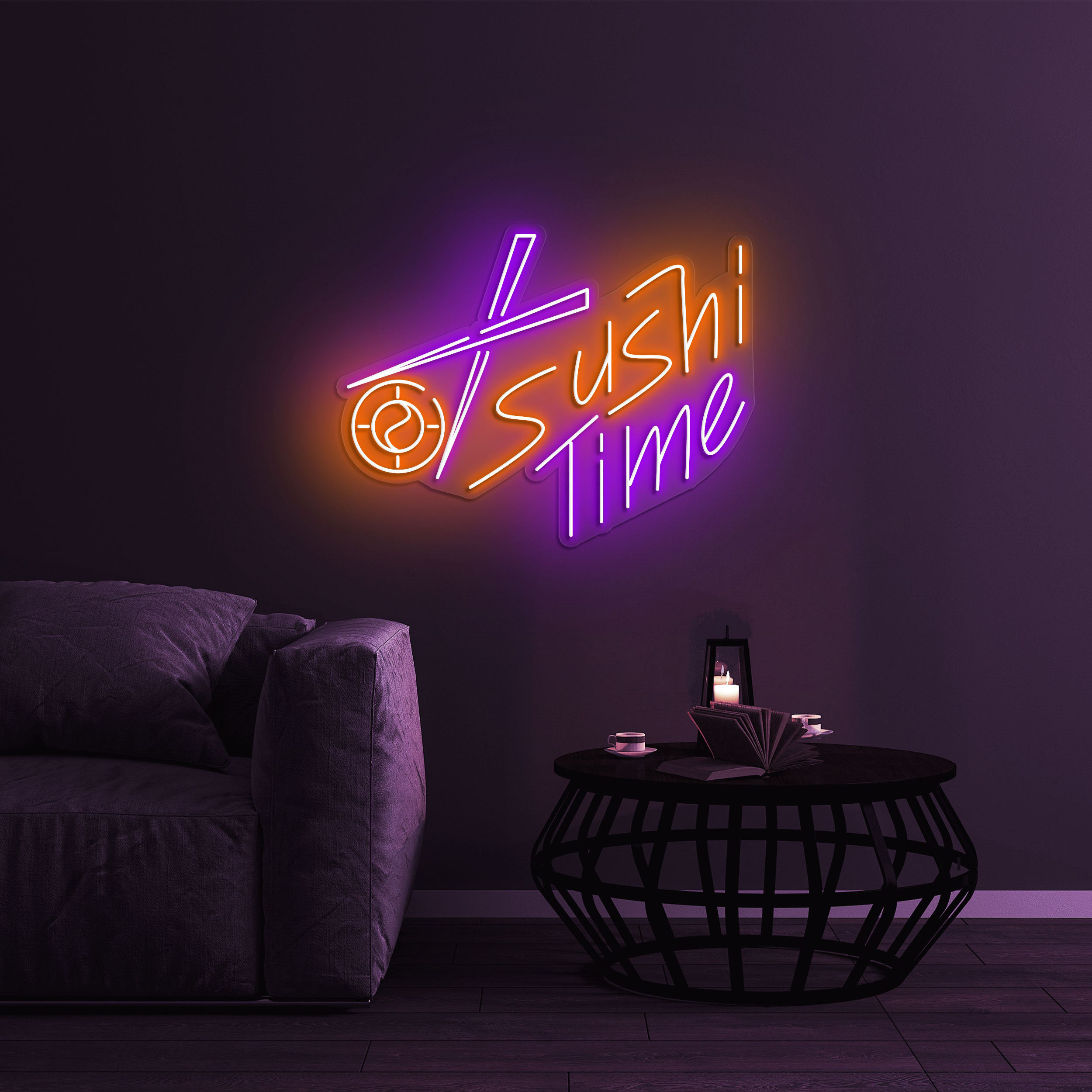 Sushi Time Neon Sign, Kitchen Decor Sign for Sushi Lovers, LED Wall Decor for Japanese Cuisine, Restaurants, and Home Kitchen Decor, SIgn