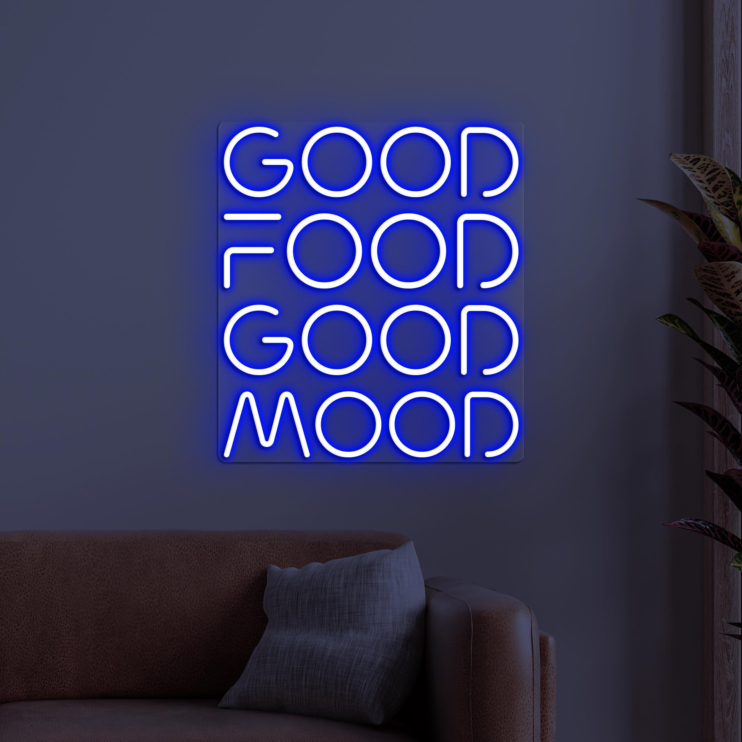 Good Food Good Mood Neon Sign, Good Food Good Mood LED Light, Food Business Sign, Kitchen Wall Decor, Party Wall Art, Bar & Cafe Neon Light