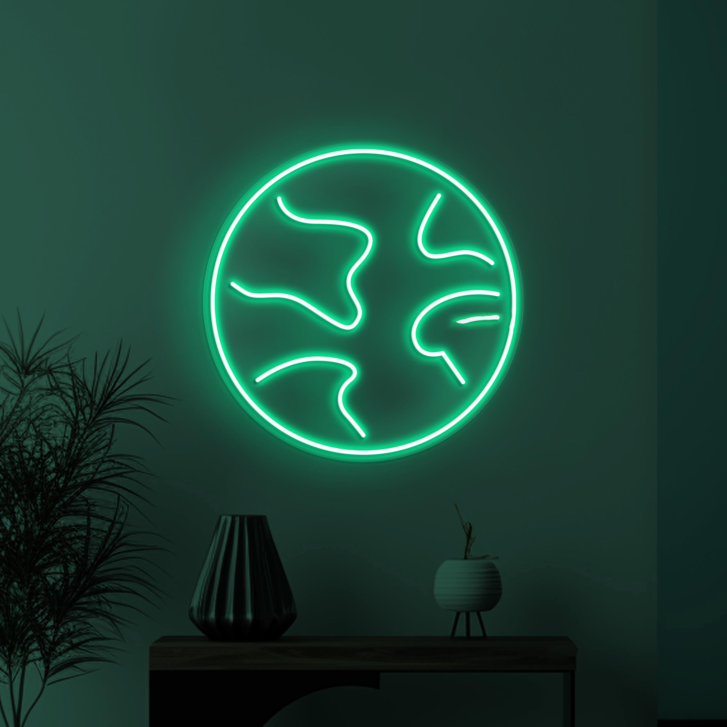 Earth Neon Sign, Earth LED Neon Art, Global Neon Light, World Travel Wall Decor, Planet Neon Decor, Home Wall Art, Custom Earth Led Light