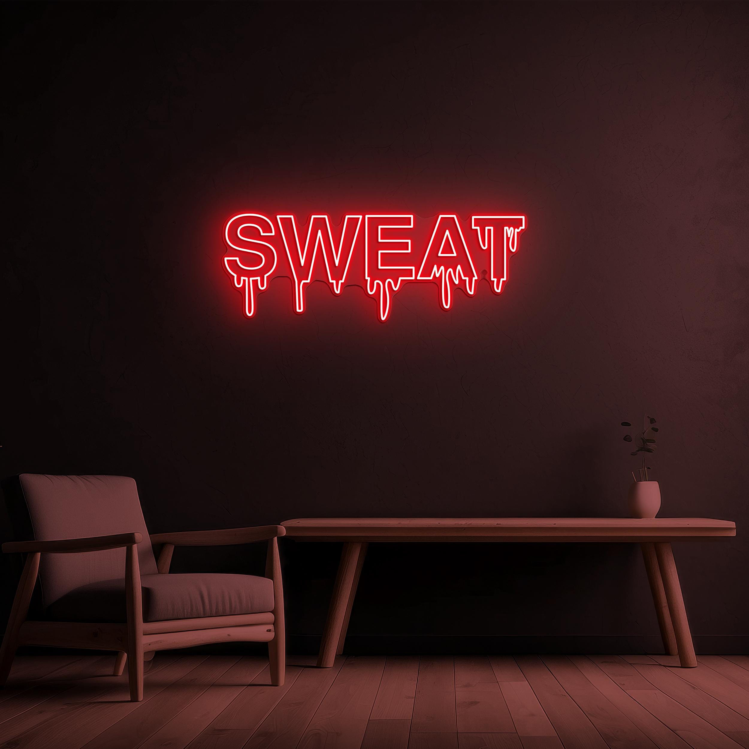Dripping Sweat Neon Sign, Dripping Sweat LED Light, Sweat Wall Art, Home, Room, Gym Decor, Fitness LED Sign, Workout Decor, Gym Lovers Gift