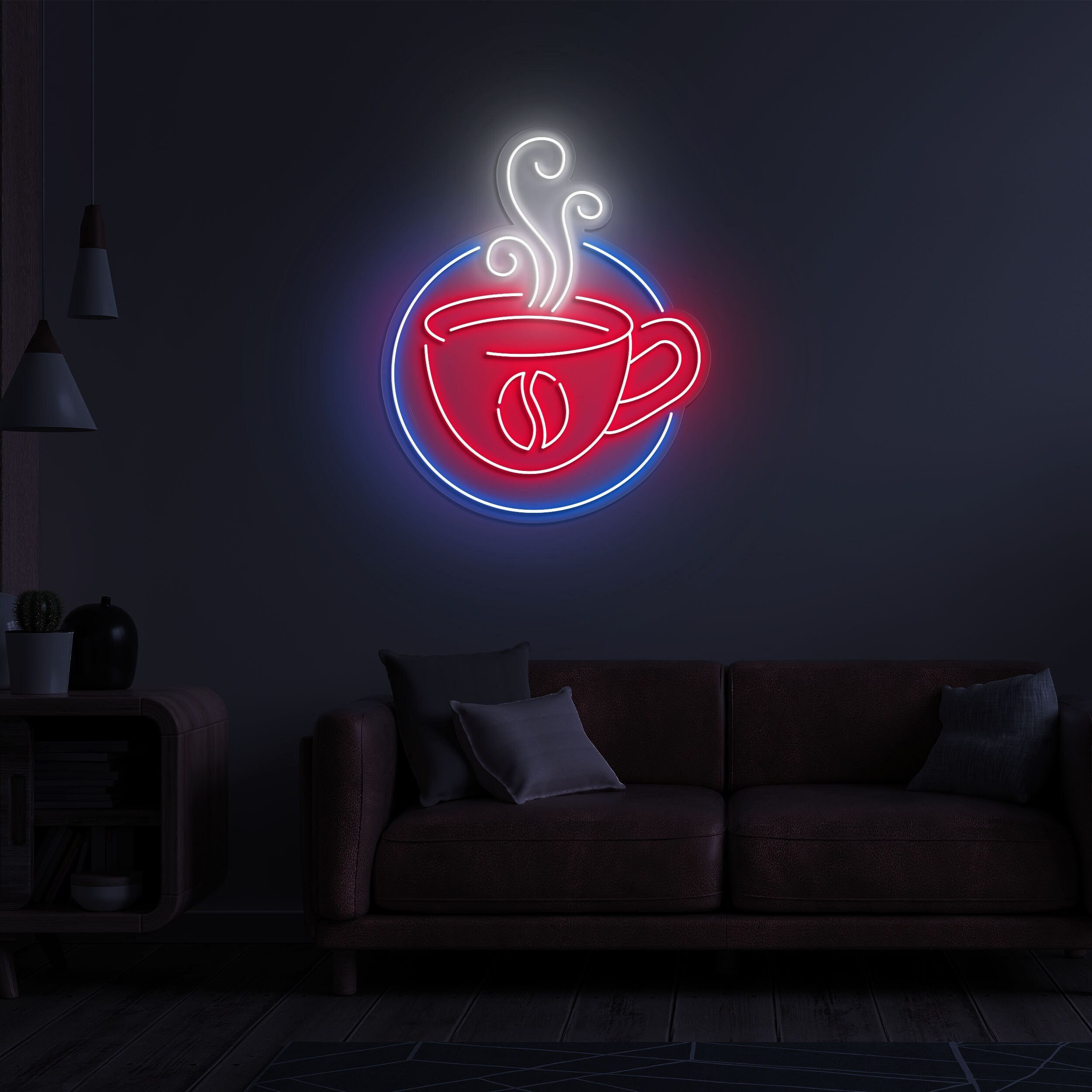 Coffee Cup Neon Light, Coffee Neon Sign for Home or Café, Coffee Shop Decor, Kitchen and Lounge Decor, LED for Coffee Lovers, Café Bar Gift
