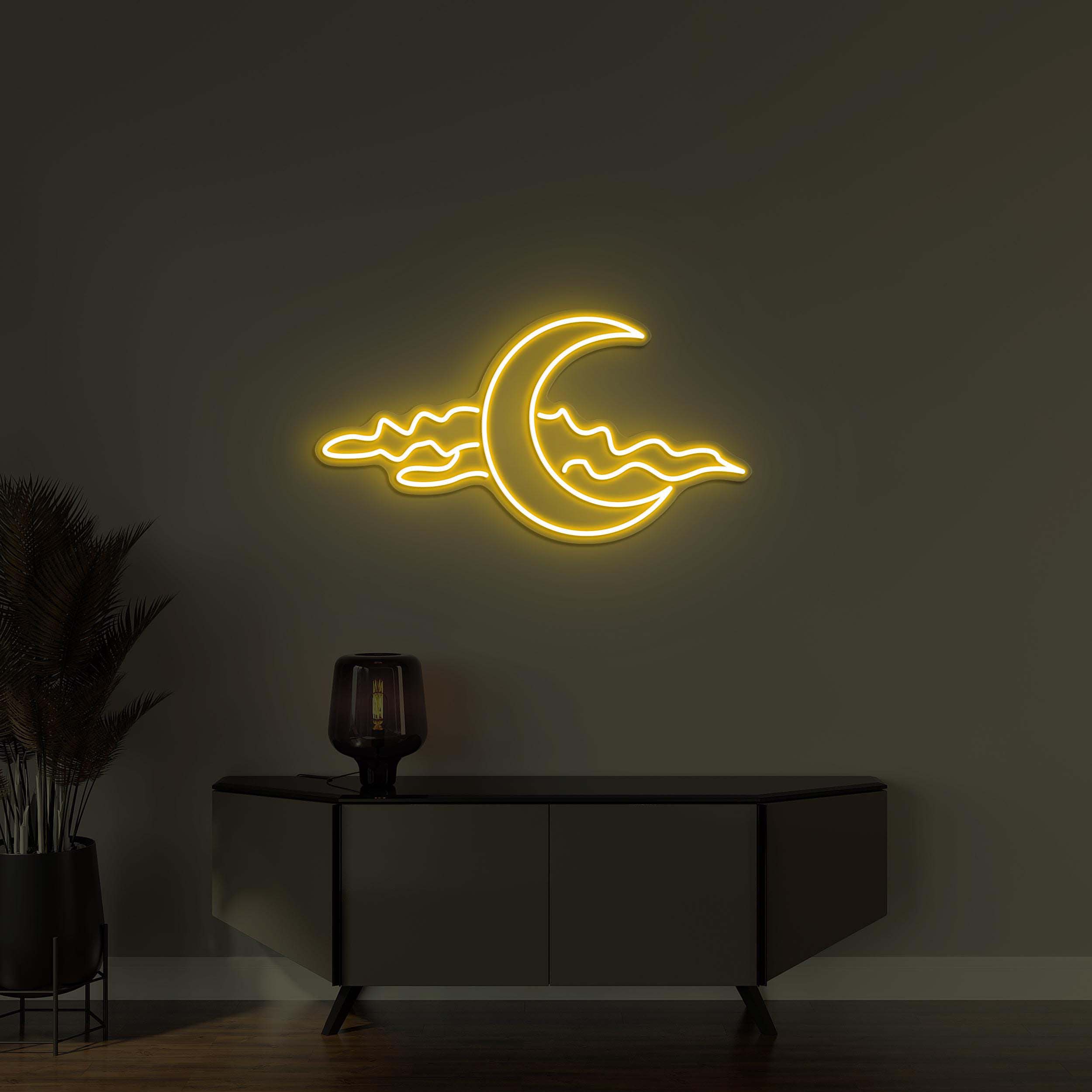 Moon and Cloud Neon Sign, Moon With Cloud LED Light, Moon and Cloud Wall Decor, Dreamy Night Art, Moonlit Sky Neon Light, Home Wall Decor