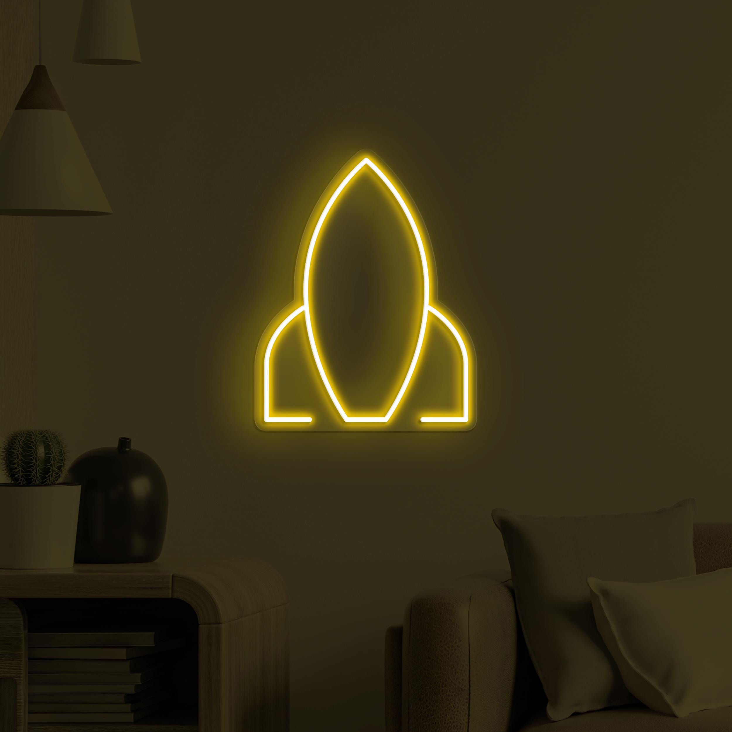 Rocket Neon Sign, Rocket LED Light, Rocket Launching Wall Art, Kids Room Wall Decor, Gaming Room Neon Light, Home Neon Art, Spacecraft Art