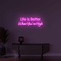 Life is Better Neon Sign, Life is Better When You're High Art, Positive Vibes Wall Decor, Personalized Neon Sign, High Vibes Neon Decor
