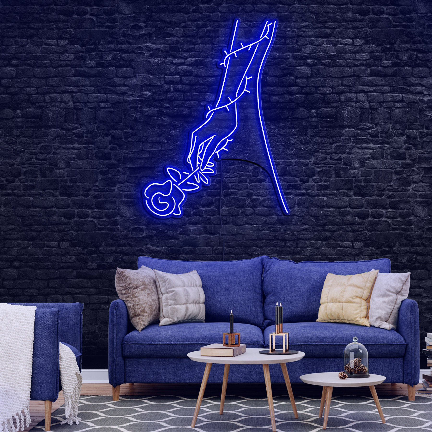 Hand Rose Flower Neon Sign, Rose LED Neon  Decor for Wedding, Romantic Backdrop, Custom Neon Sign for Bedroom, Wall Art, Personalized Gift