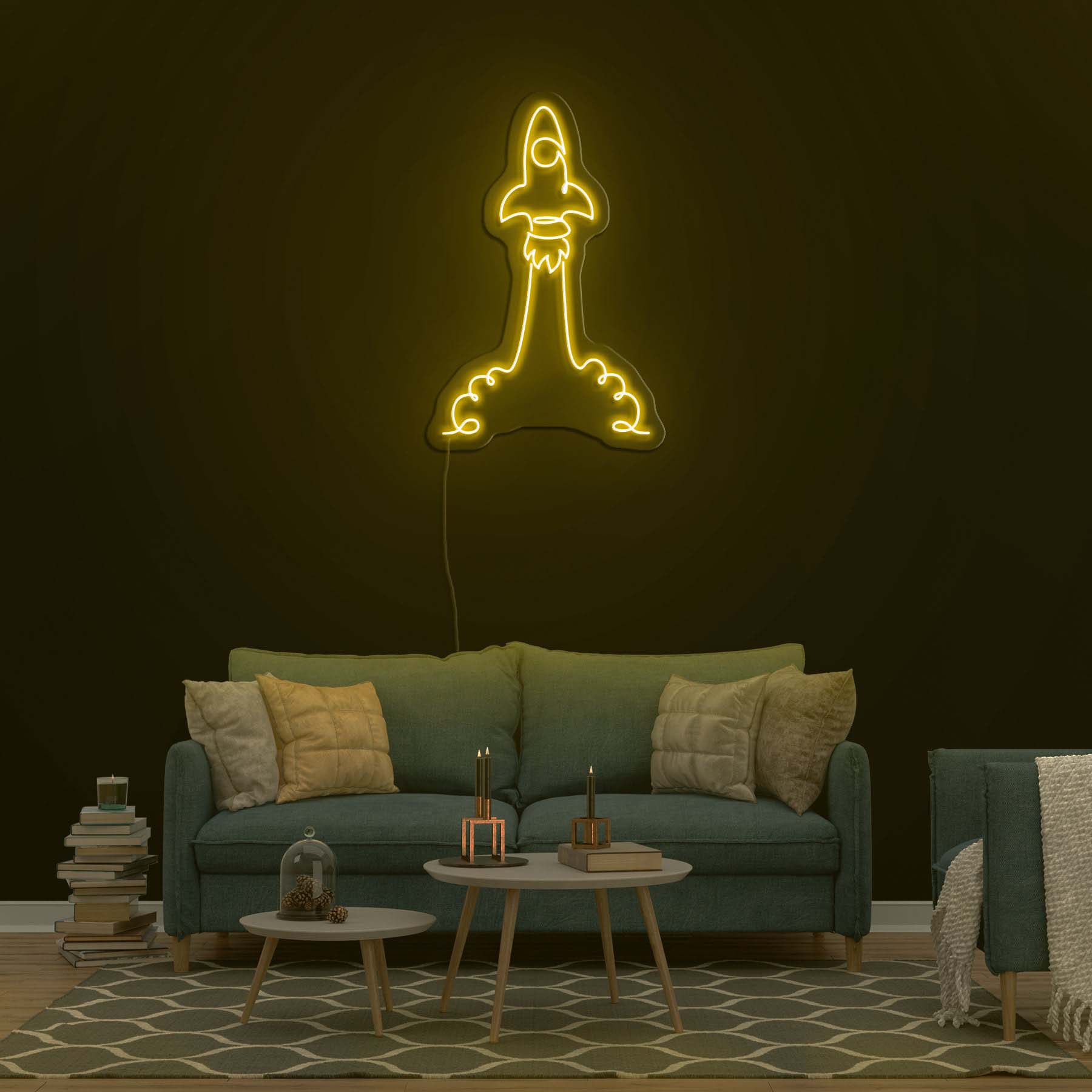 Rocket Neon Sign, Rocket Launching Neon Light, Rocket Wall Decor for Nursery, Kids Room, Party, Personalized Rocket Gift, Rocket Light