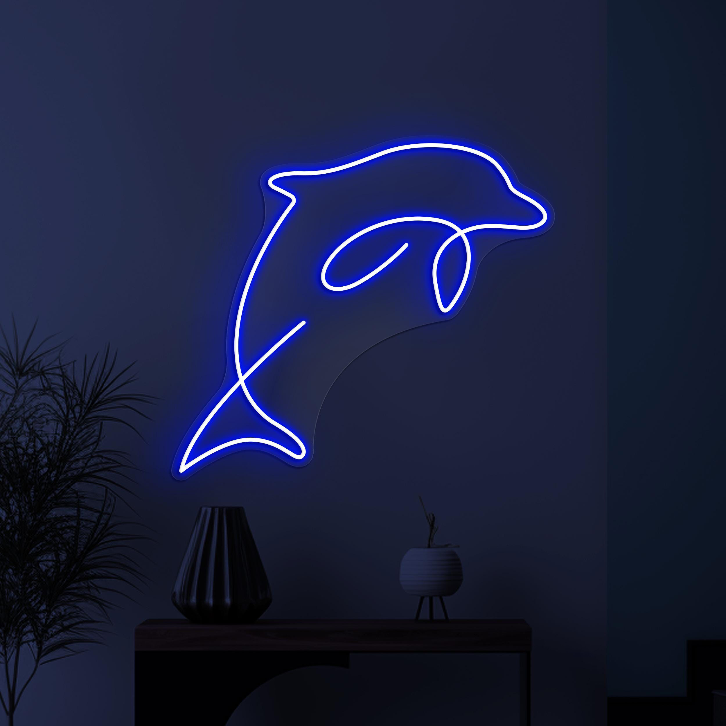 Dolphin Neon Sign, Dolphin LED Light, Dolphin Fish Wall Art, Kids Room Wall Decor, Sea Animals Light, Animal Shop Decor, Cute Dolphin Sign