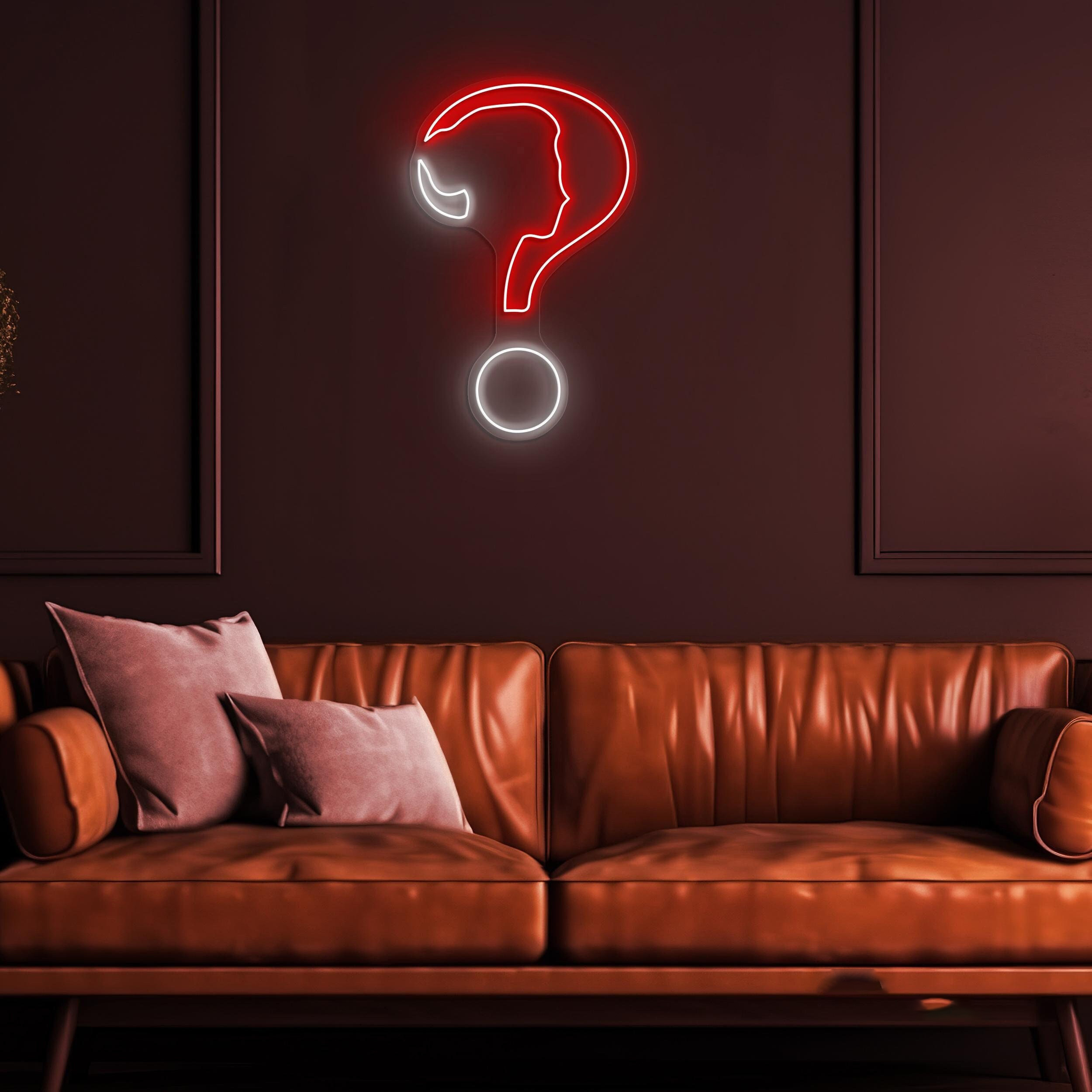 Question Mark Neon Sign, Question Mark LED Light, Question Mark Symbol Wall Decor, Coffee Shop Neon Light, Cafe, Bar & Restaurant Decor