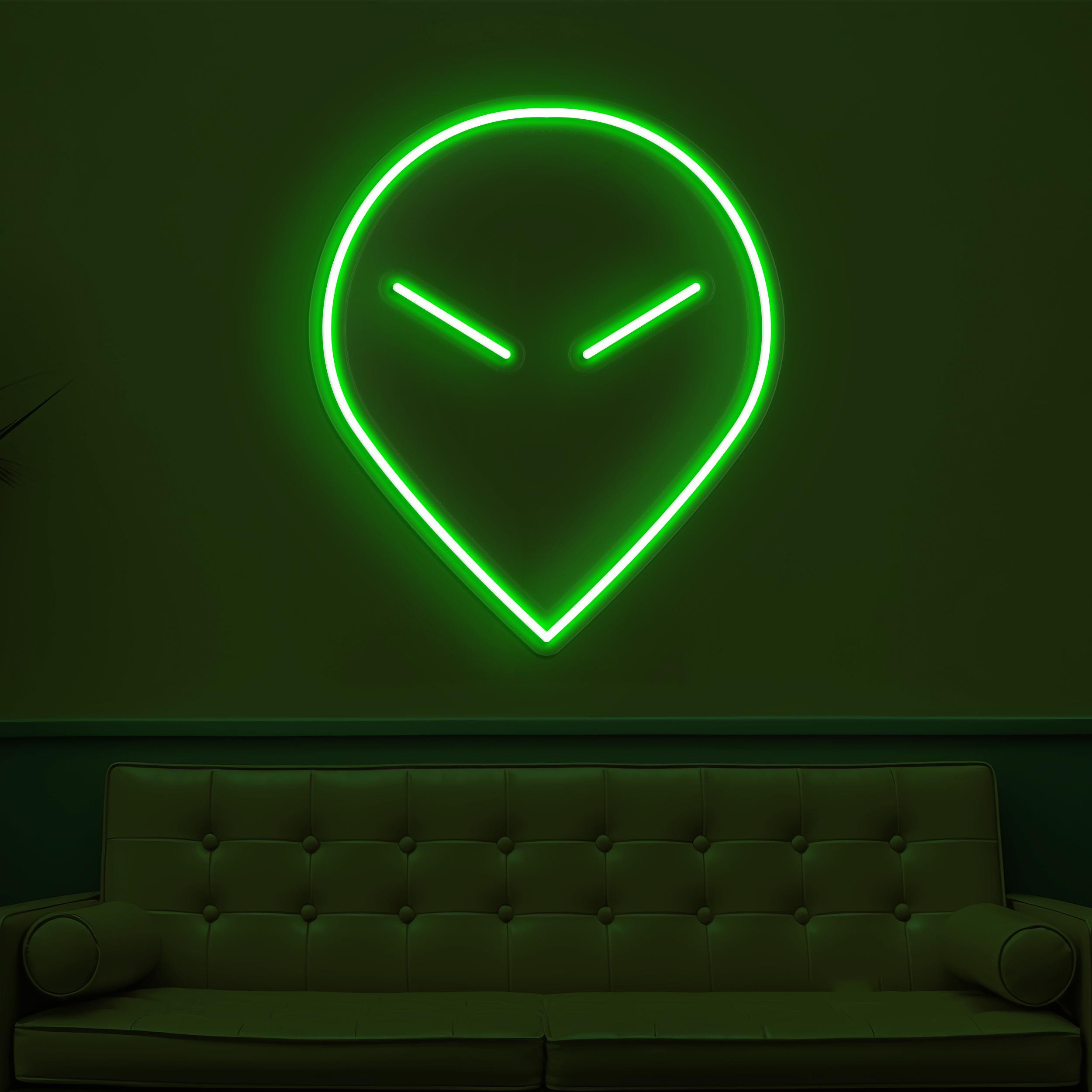 Alien Face Neon Sign, Alien Face LED Light, Alien Head Wall Decor, Game Room Wall Art, Home Neon Light, Kids Room Sign, Led Neon Art, Gift
