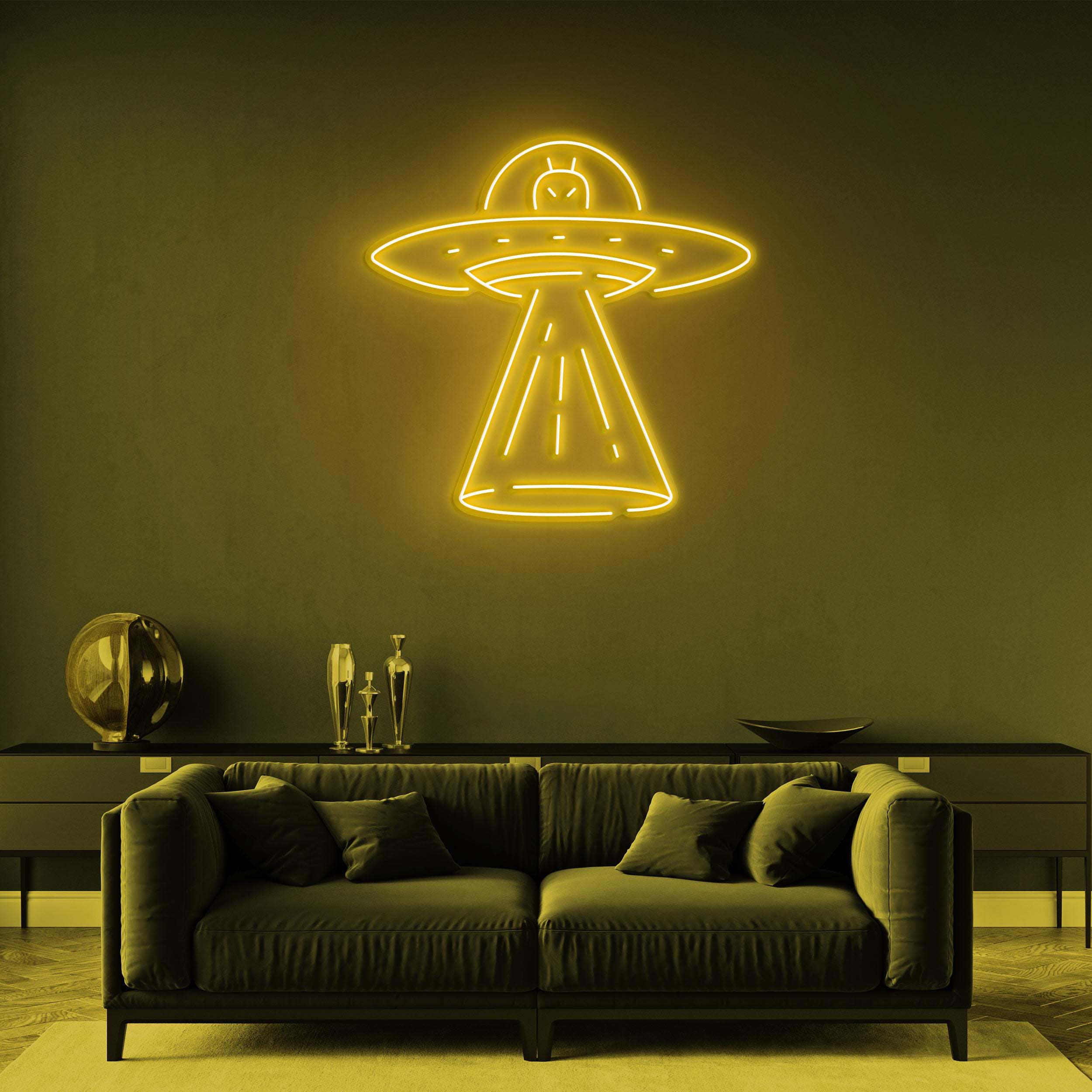 UFO Neon Sign, Alien Spaceship Light, UFO Wall Art, Space-Themed Decor for Kids Room, Nursery, Bedroom, or Game Room, UFO Neon Light Gift